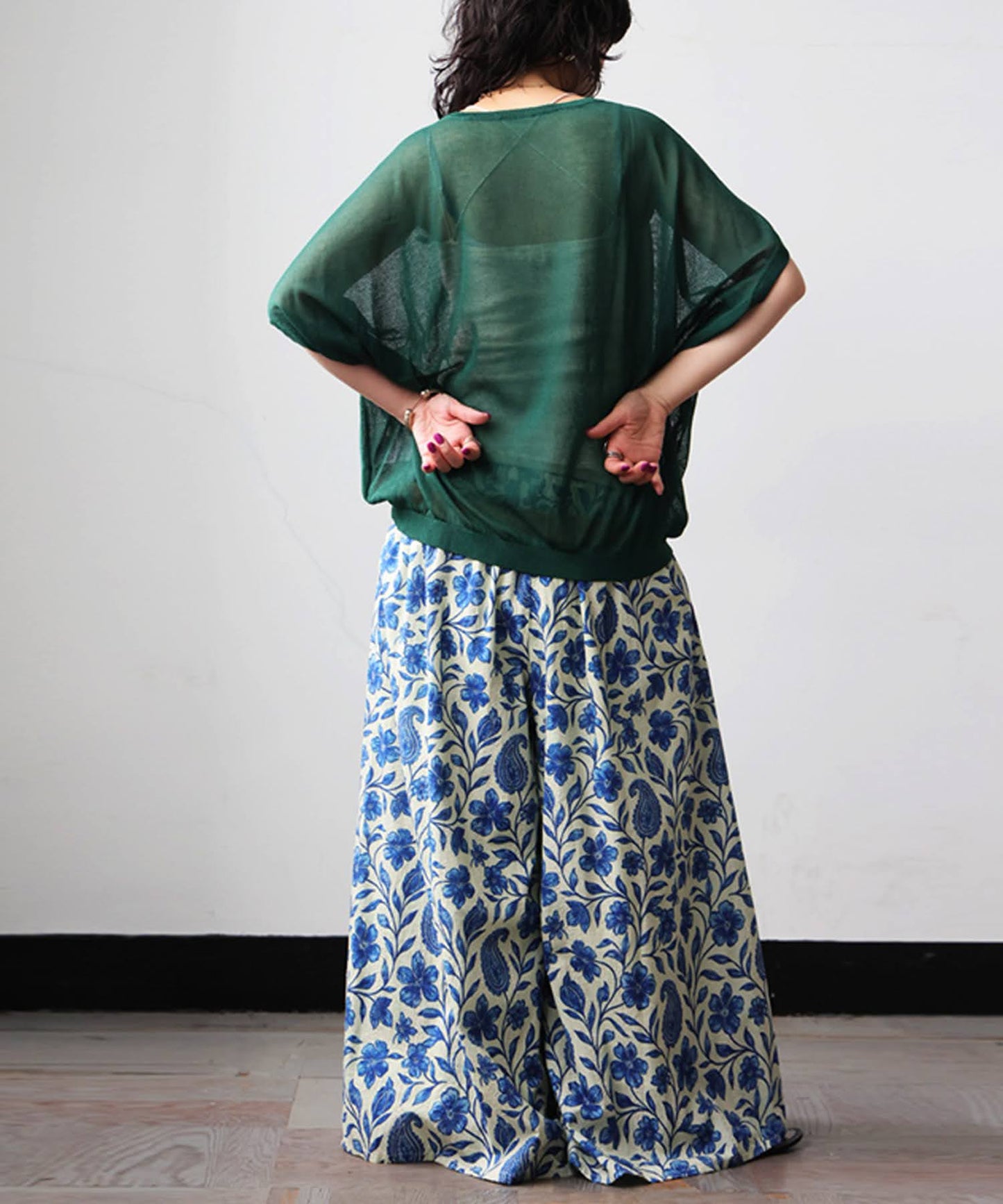 Floral Print Wide-Leg Long Pants Ladies