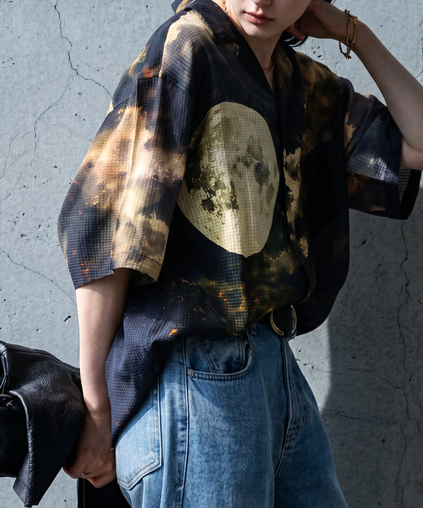 NUUIII Moon Print Art Pattern Shirt Ladies