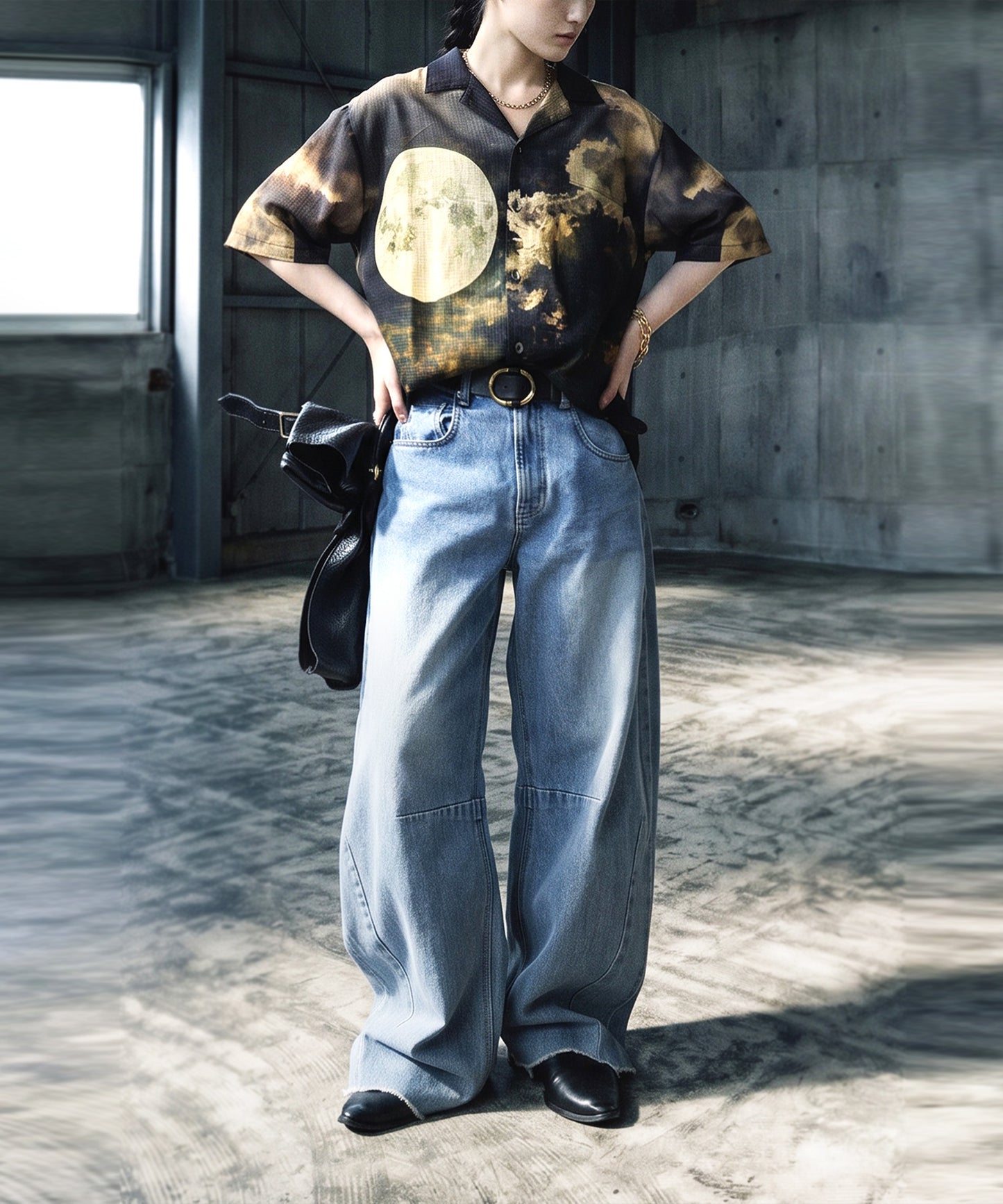 NUUIII Moon Print Art Pattern Shirt Ladies