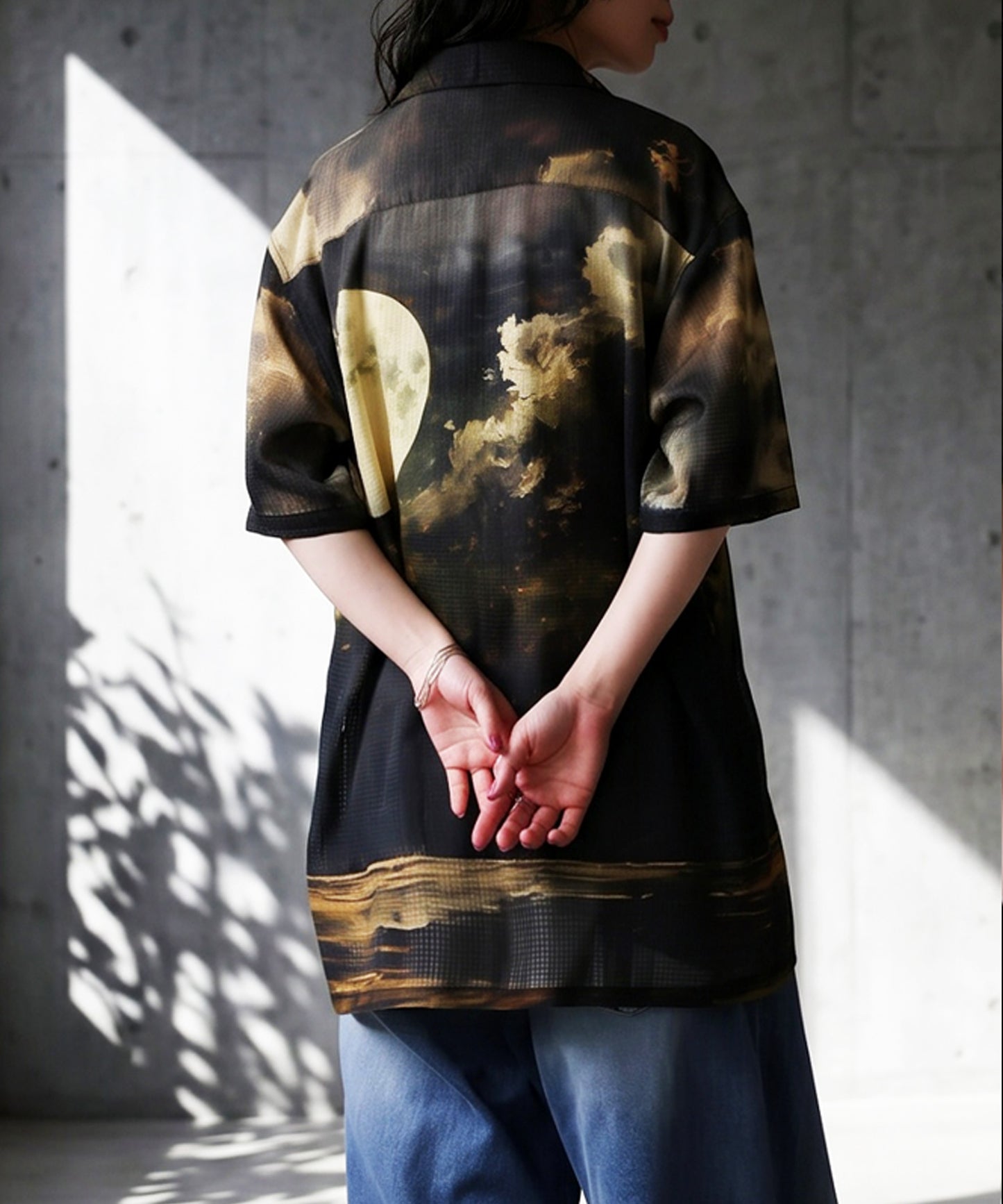 NUUIII Moon Print Art Pattern Shirt Ladies