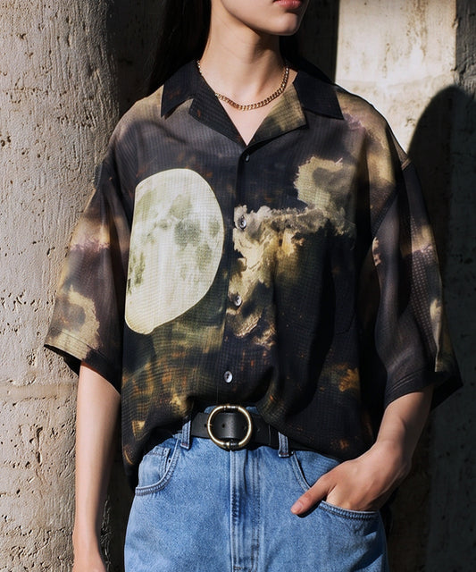 NUUIII Moon Print Art Pattern Shirt Ladies