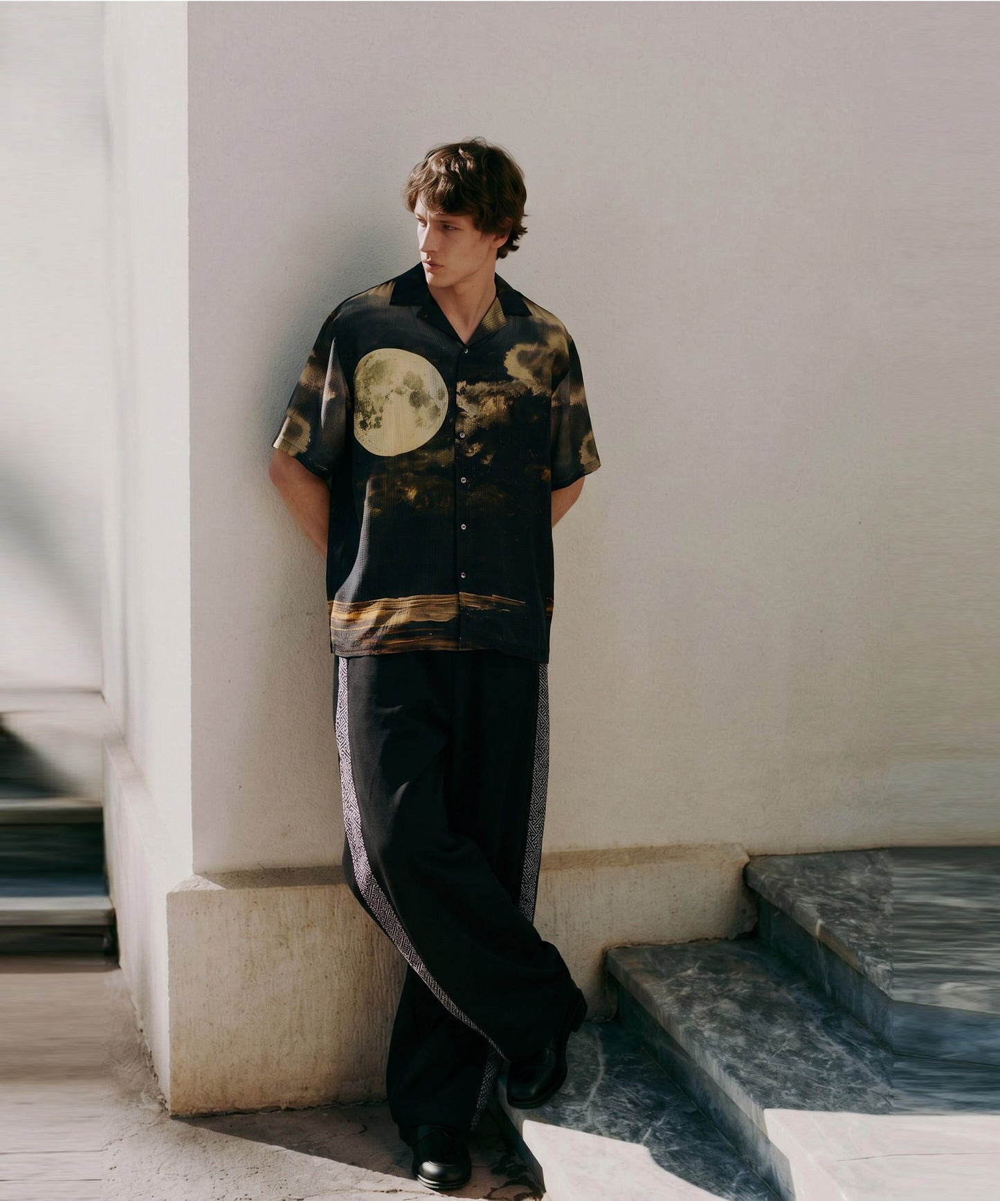 NUUIII Moon Print Art Pattern Shirt Men's