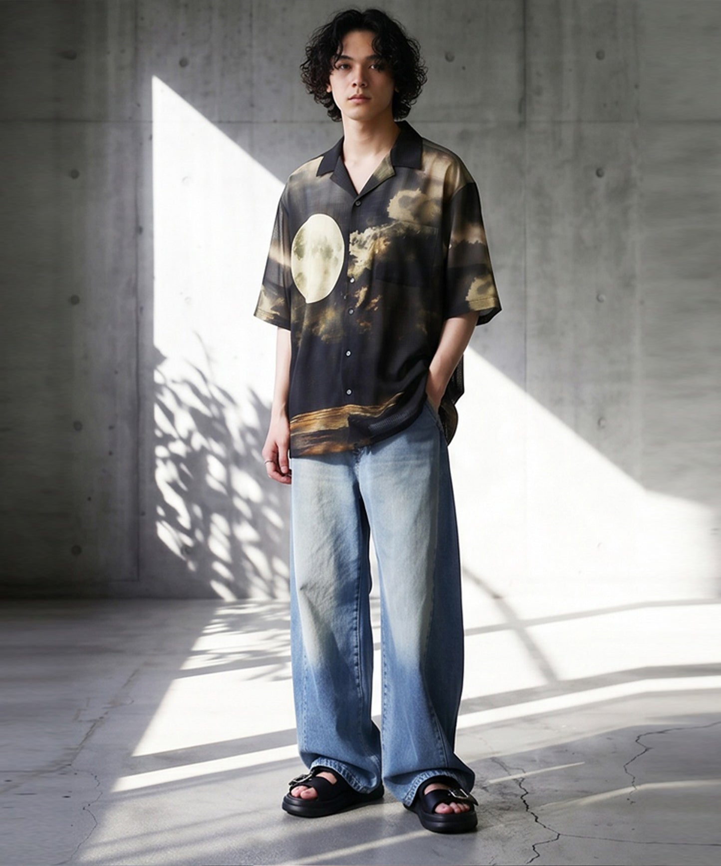 NUUIII Moon Print Art Pattern Shirt Men's