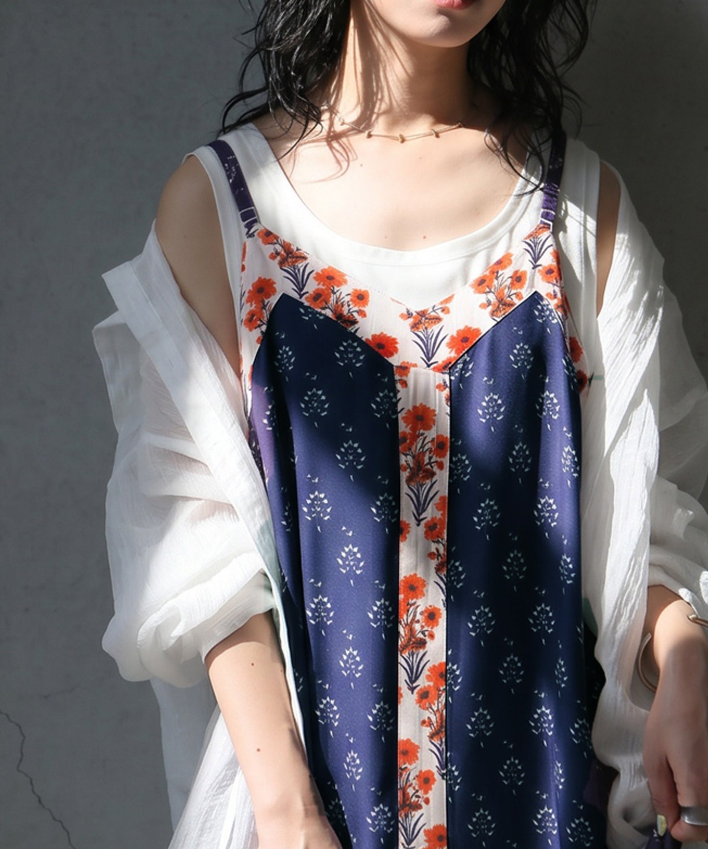 NUUUII A-Line Sleeveless Retro Print Camisole Dress With Adjustable Drawstring Ladies