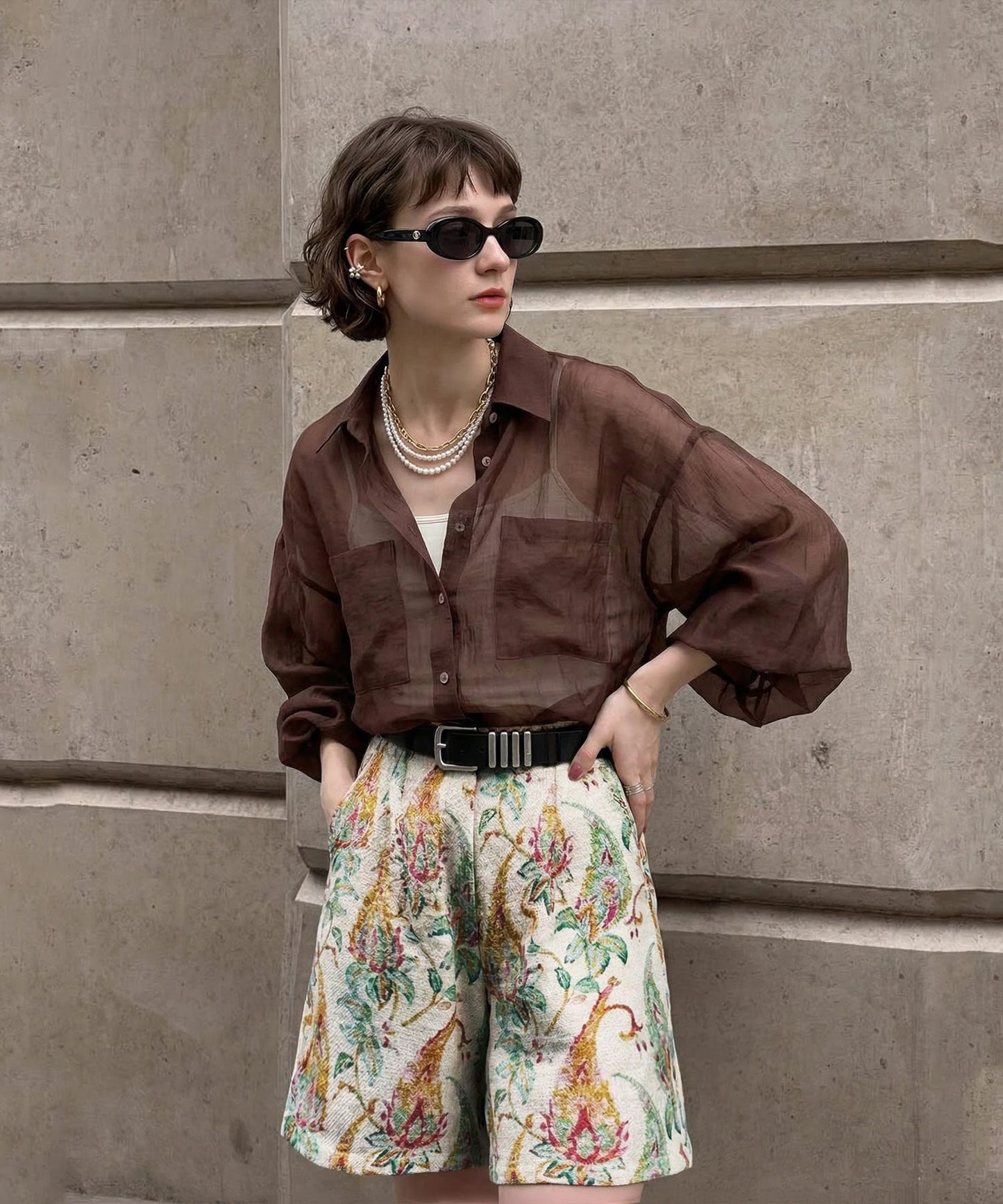 Fringe Floral Shorts Ladies