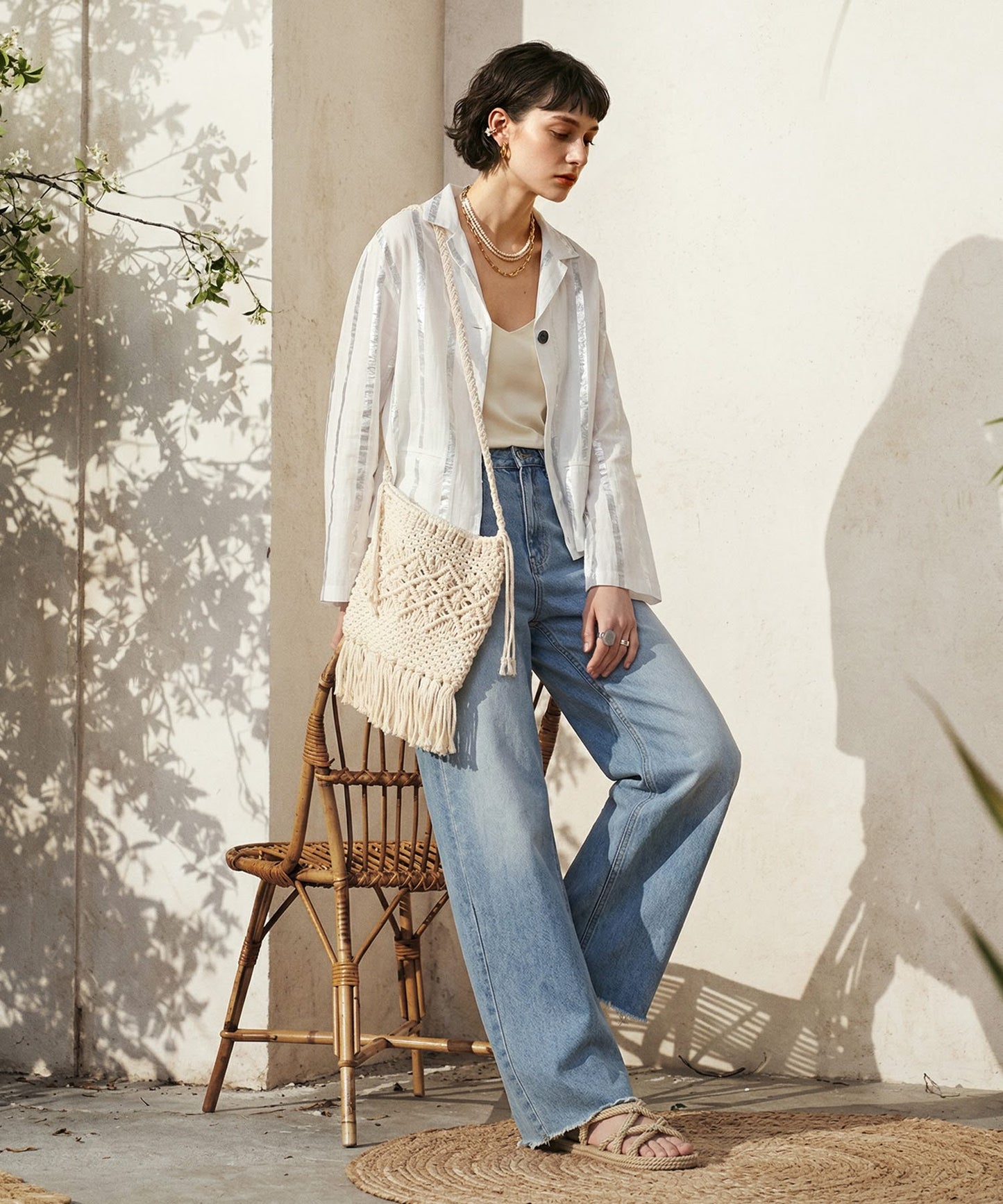 Striped Tailored Jacket Ladies