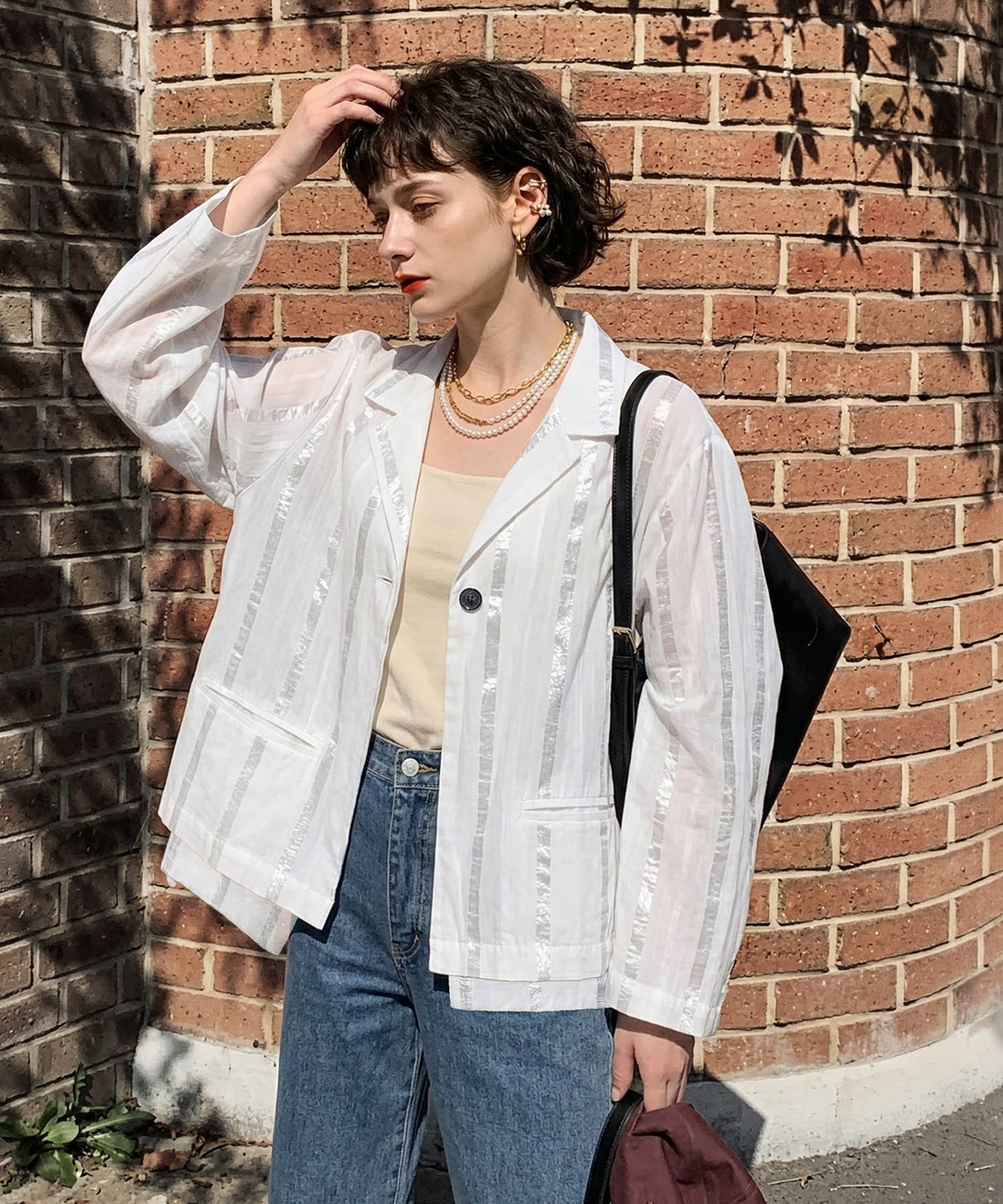 Striped Tailored Jacket Ladies