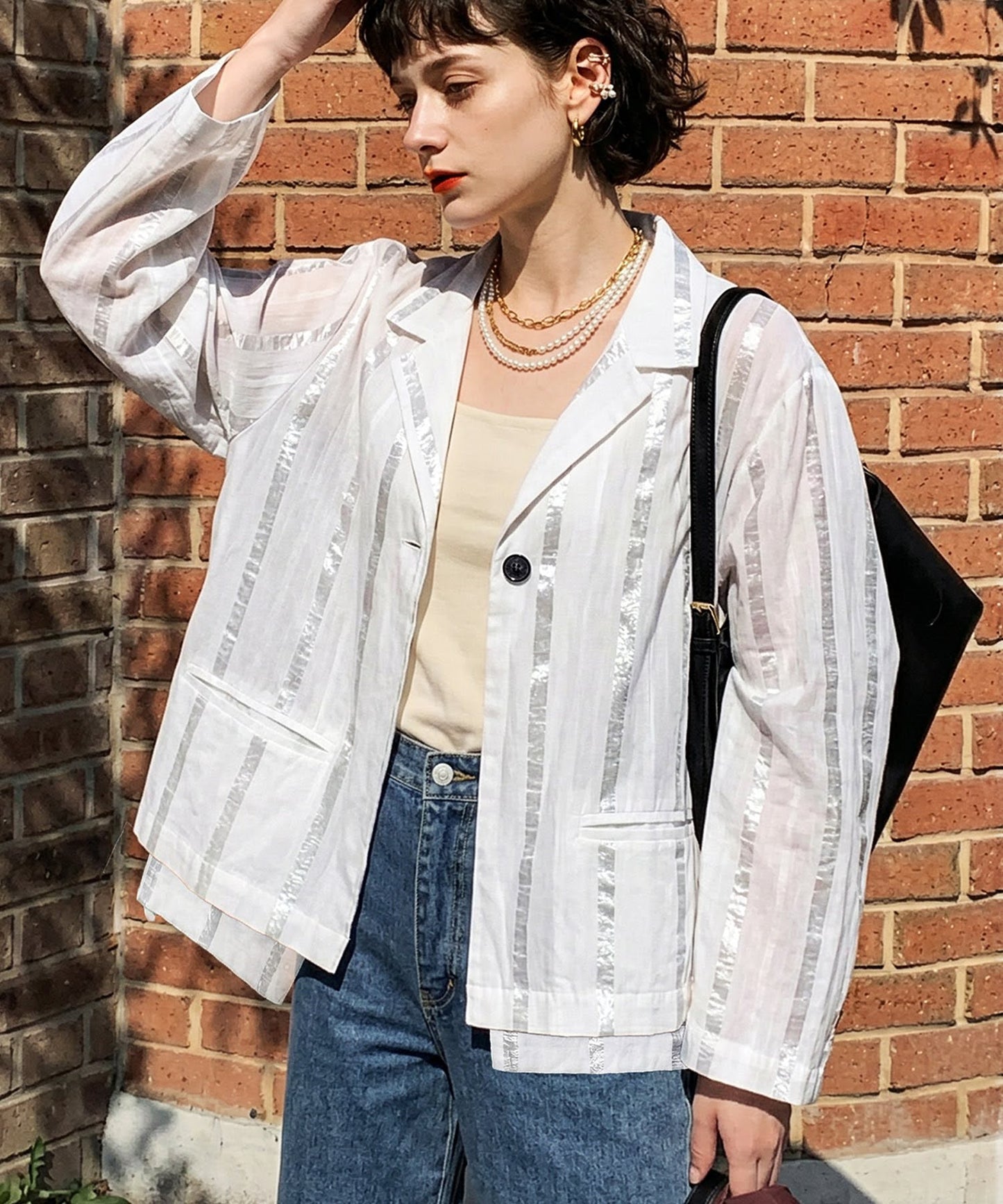Striped Tailored Jacket Ladies