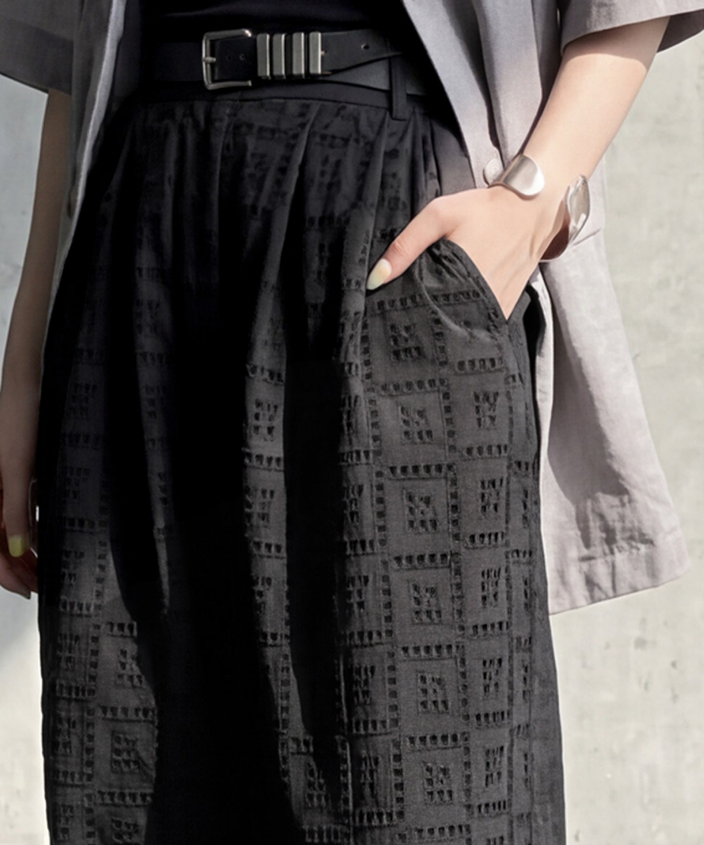 NUUUII 100% Cotton Chiffon Embroidered Wide Pants Ladies