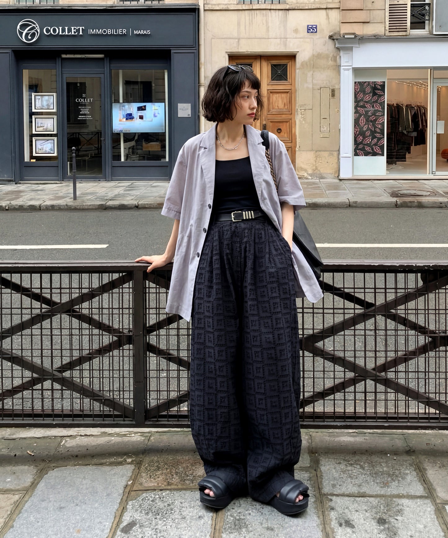 NUUUII 100% Cotton Chiffon Embroidered Wide Pants Ladies