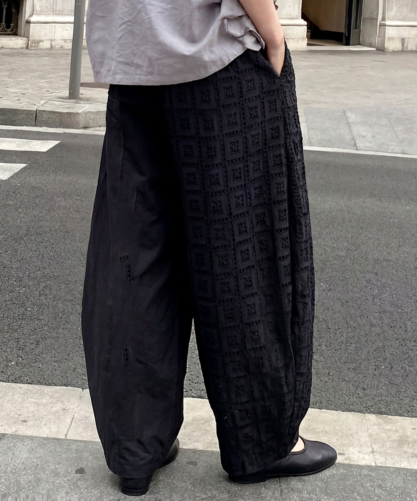 NUUUII 100% Cotton Chiffon Embroidered Wide Pants Ladies
