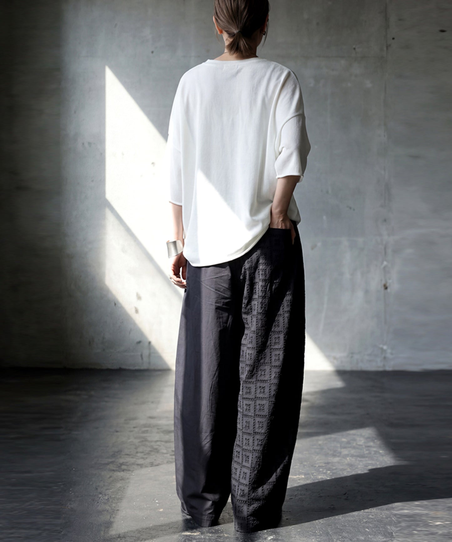 NUUUII 100% Cotton Chiffon Embroidered Wide Pants Ladies