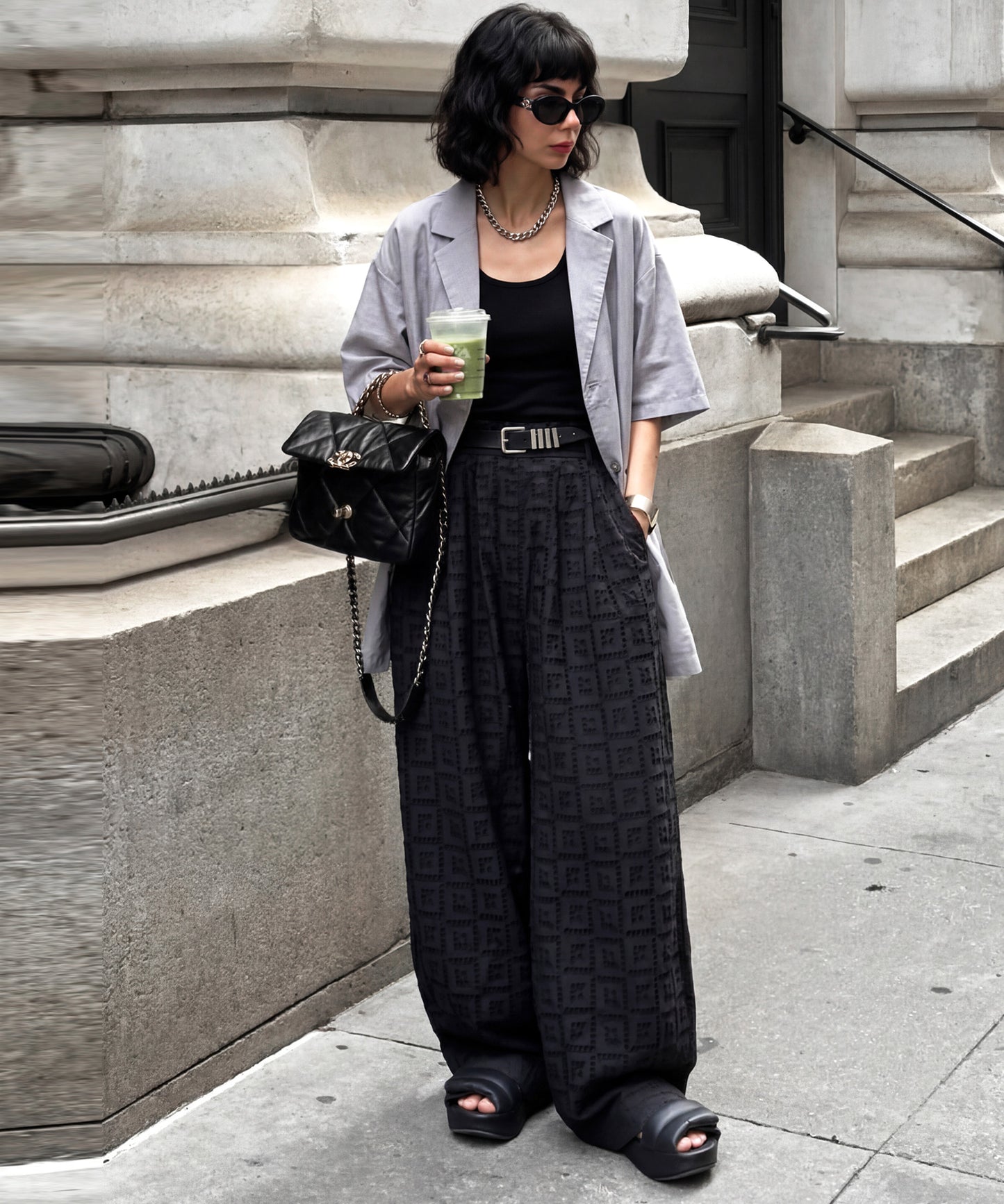 NUUUII 100% Cotton Chiffon Embroidered Wide Pants Ladies