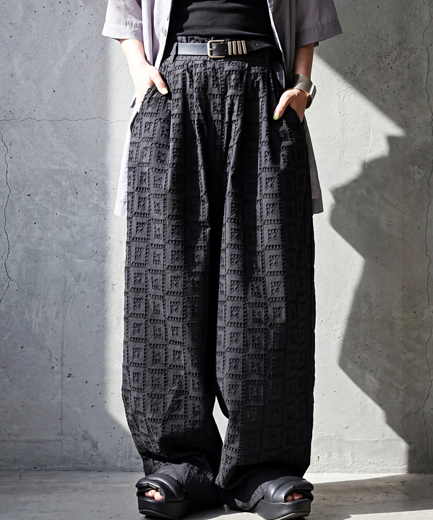 NUUUII 100% Cotton Chiffon Embroidered Wide Pants Ladies