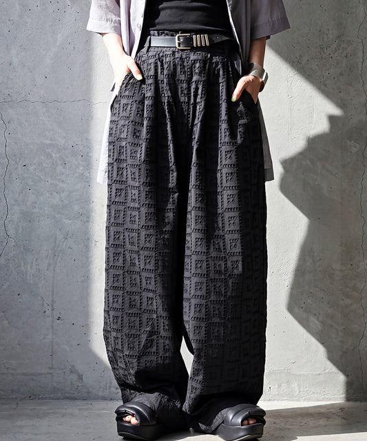 NUUUII 100% Cotton Chiffon Embroidered Wide Pants Ladies