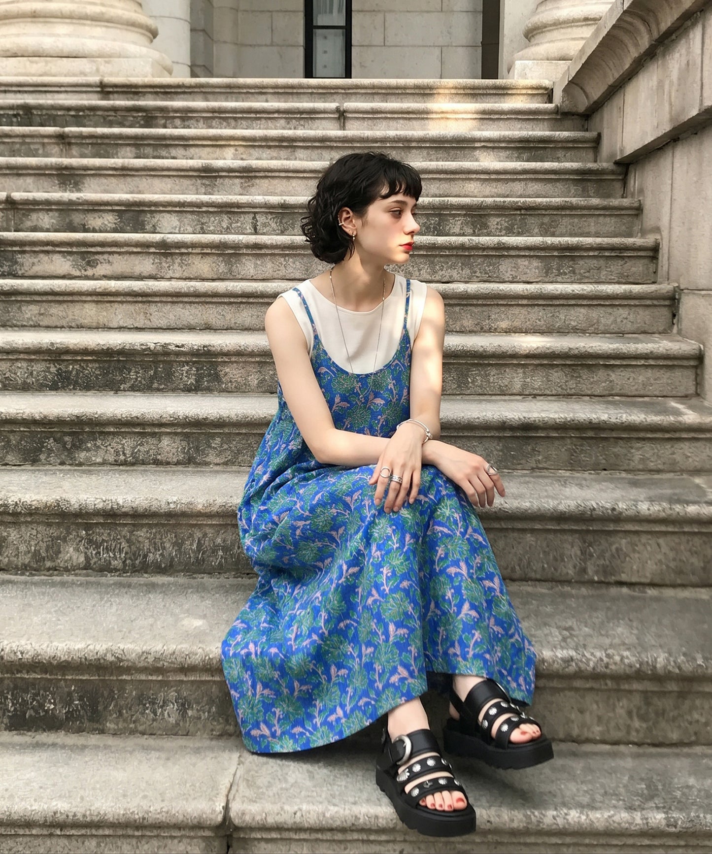NUUUII Patterned Print 100% Cotton Long Camisole Dress Ladies