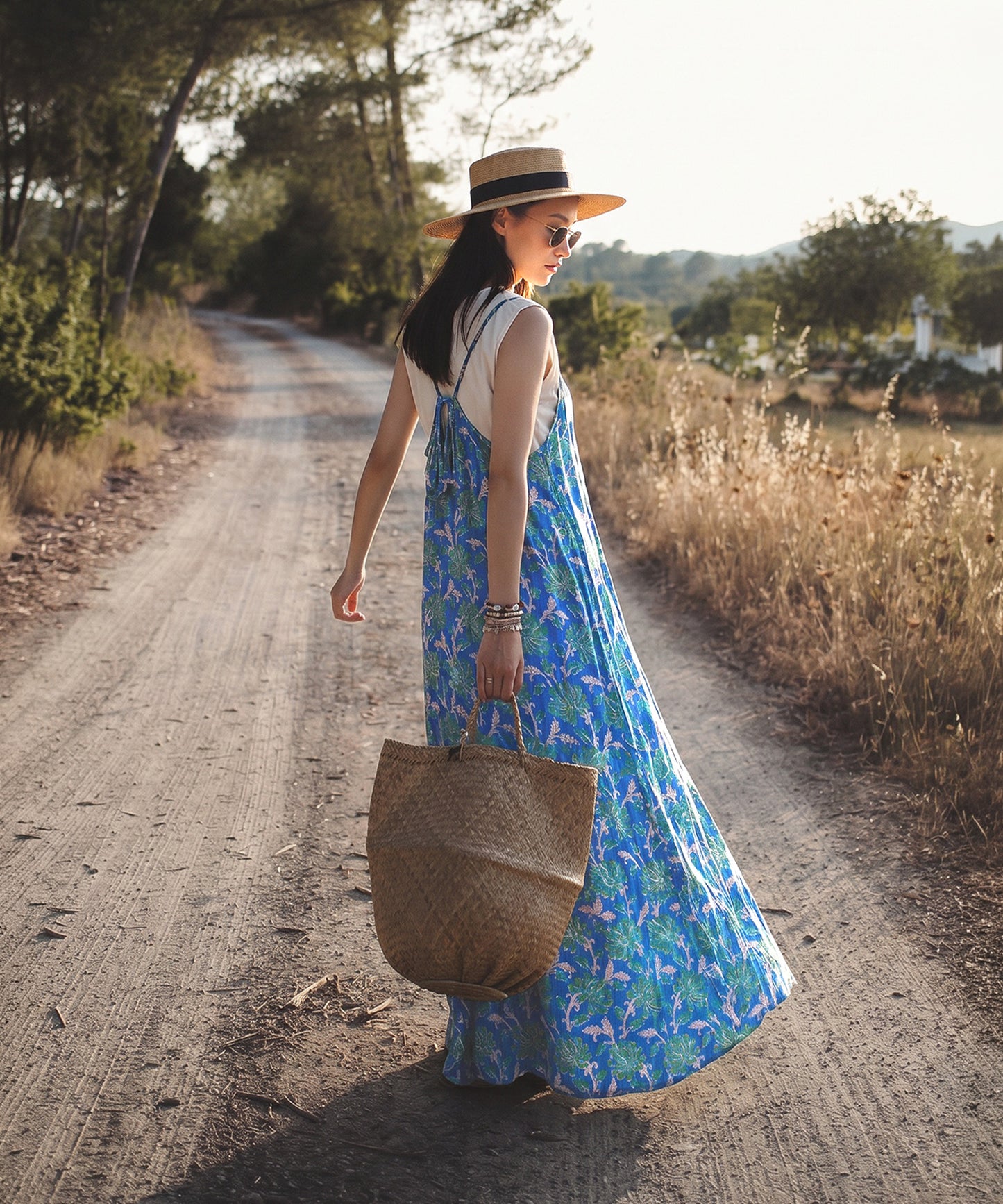 NUUUII Patterned Print 100% Cotton Long Camisole Dress Ladies