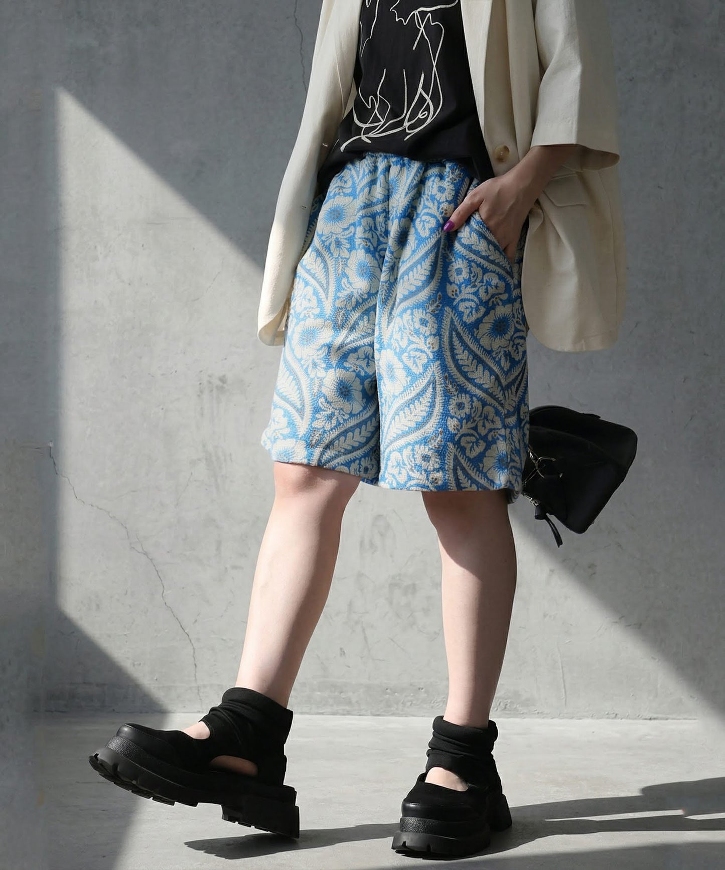 Fringe Floral Short Pants Ladies