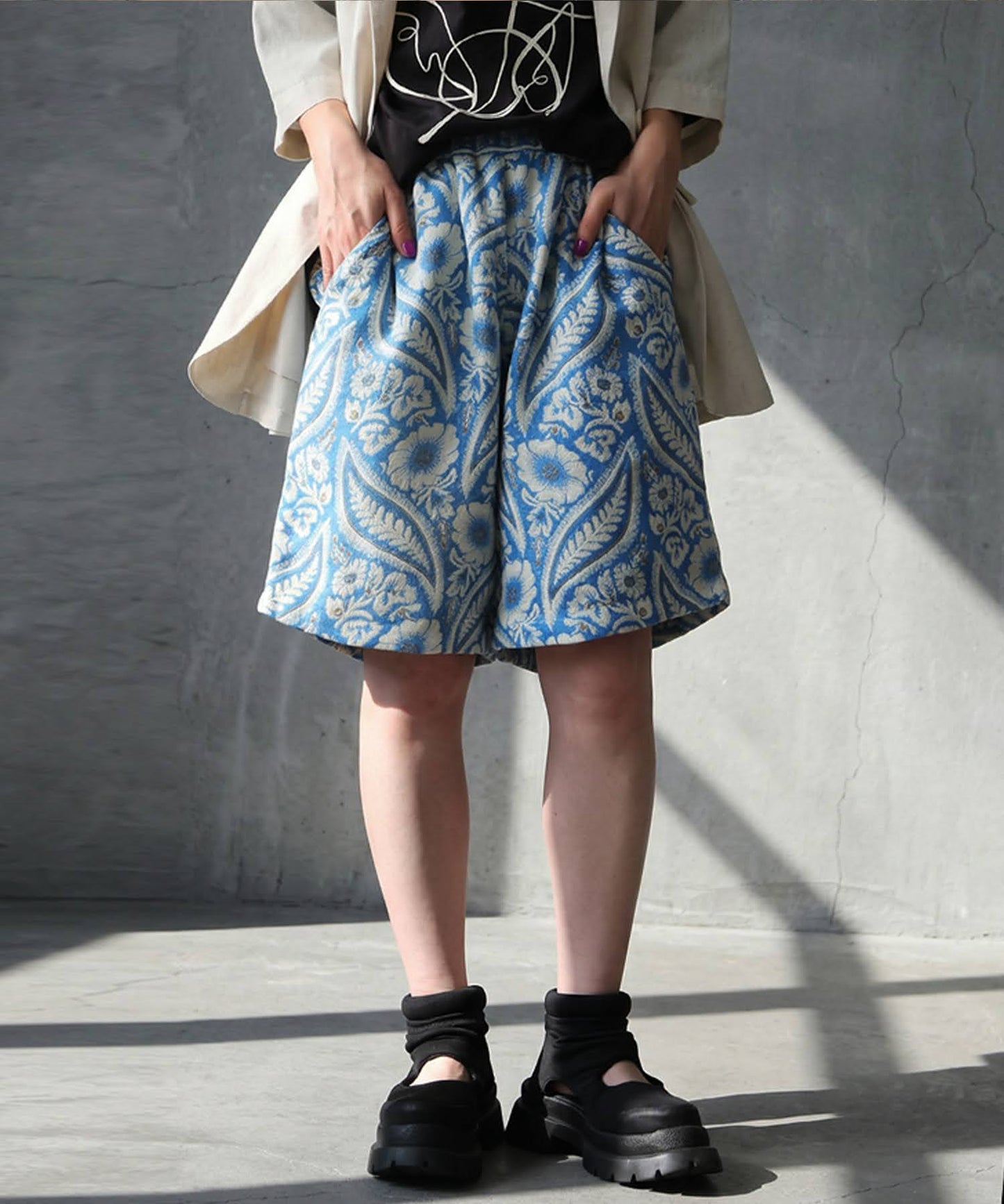 Fringe Floral Short Pants Ladies