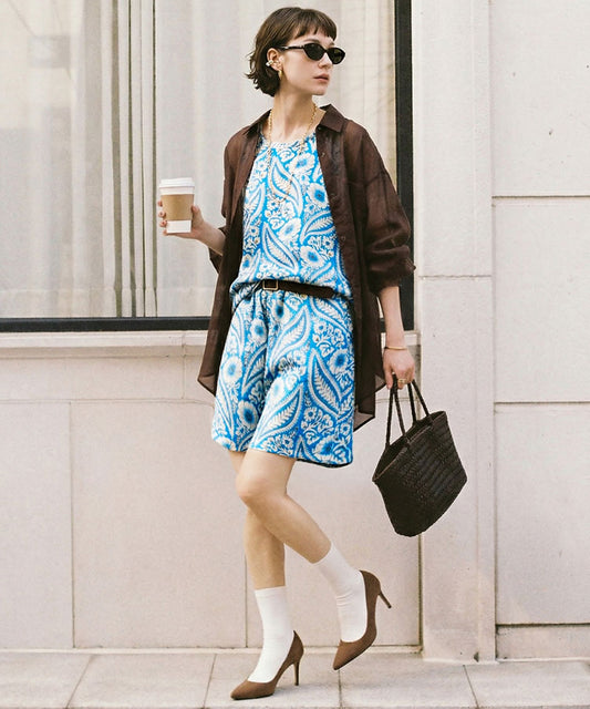 Fringe Floral Short Pants Ladies