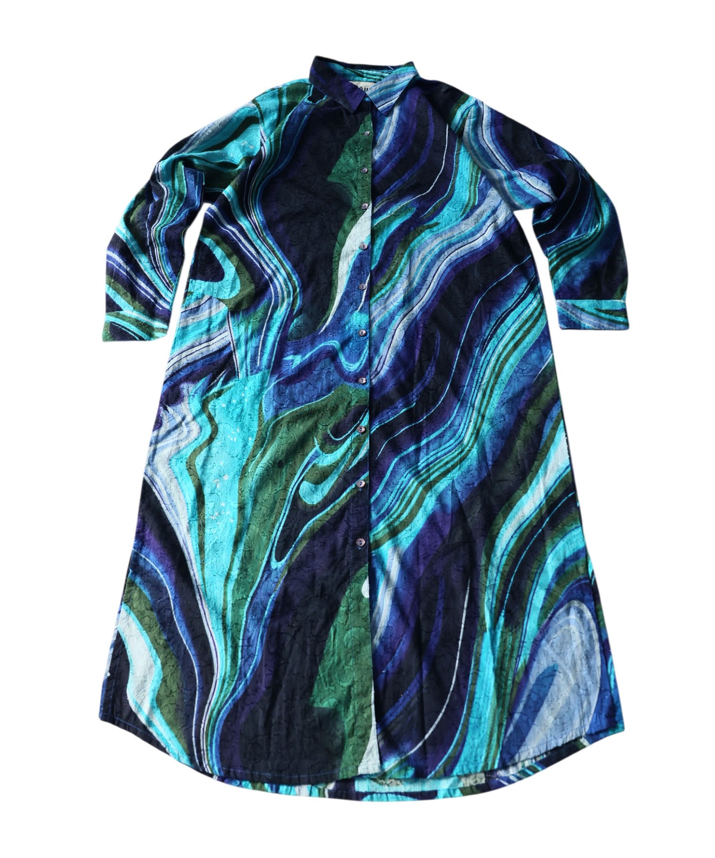 NUUUII 100% Cotton Art Print Shirt Dress Ladies