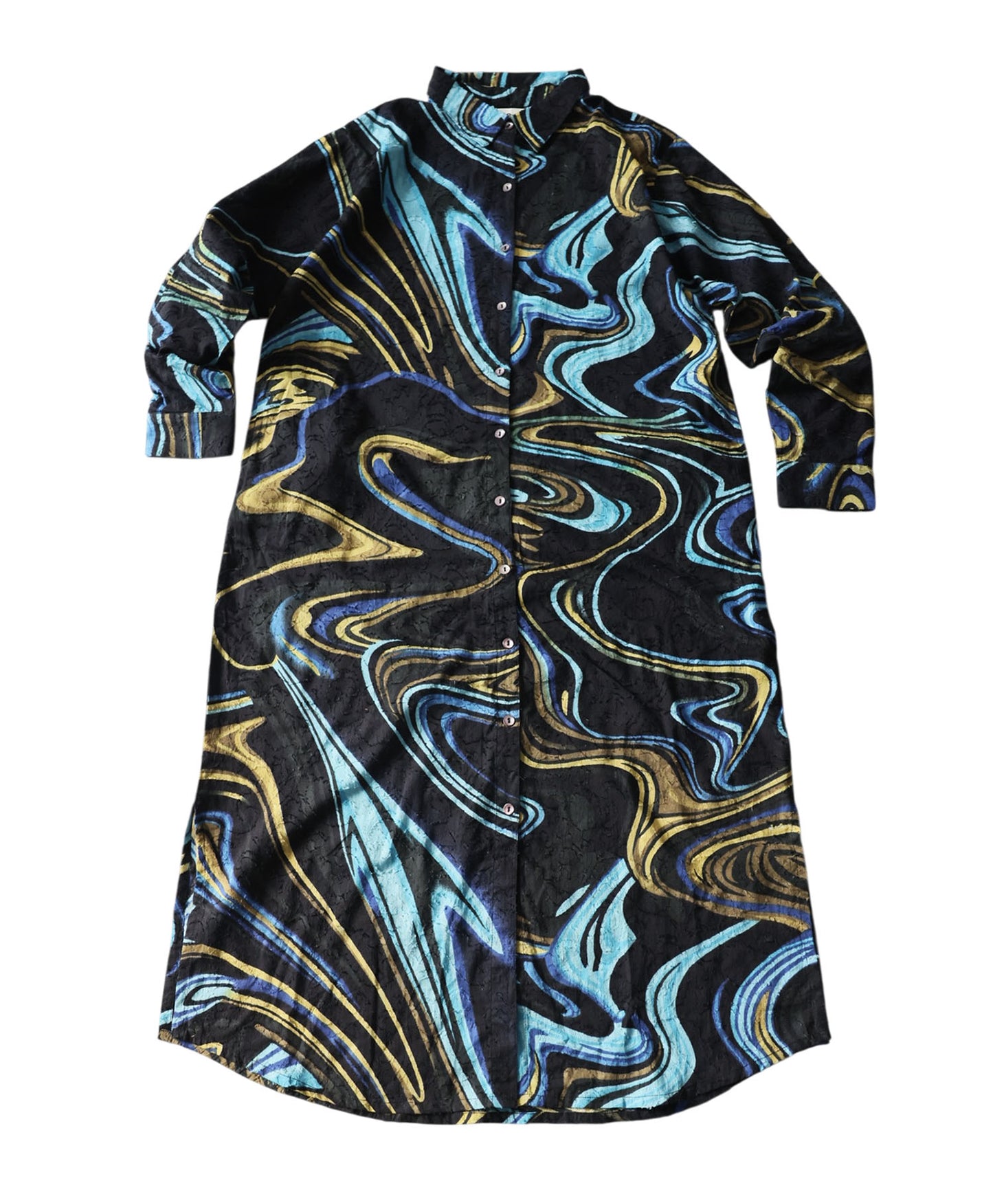 NUUUII 100% Cotton Art Print Shirt Dress Ladies