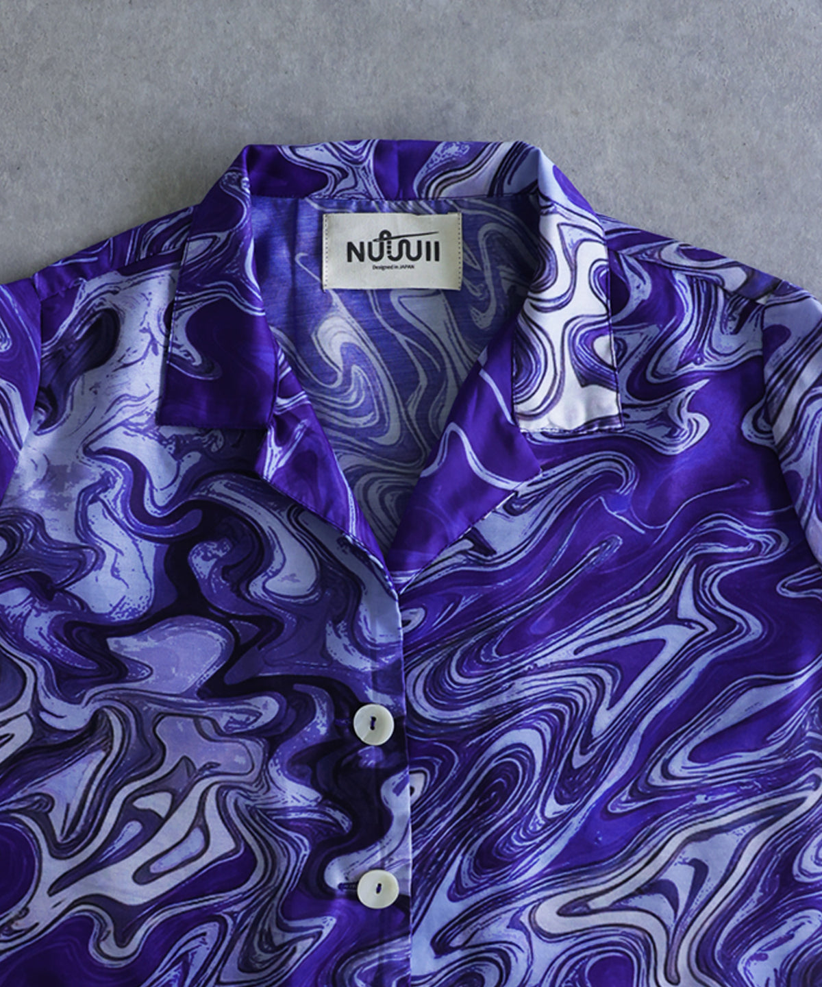 NUUUII Marble Pattern Open Collar Shirt Jacket Ladies