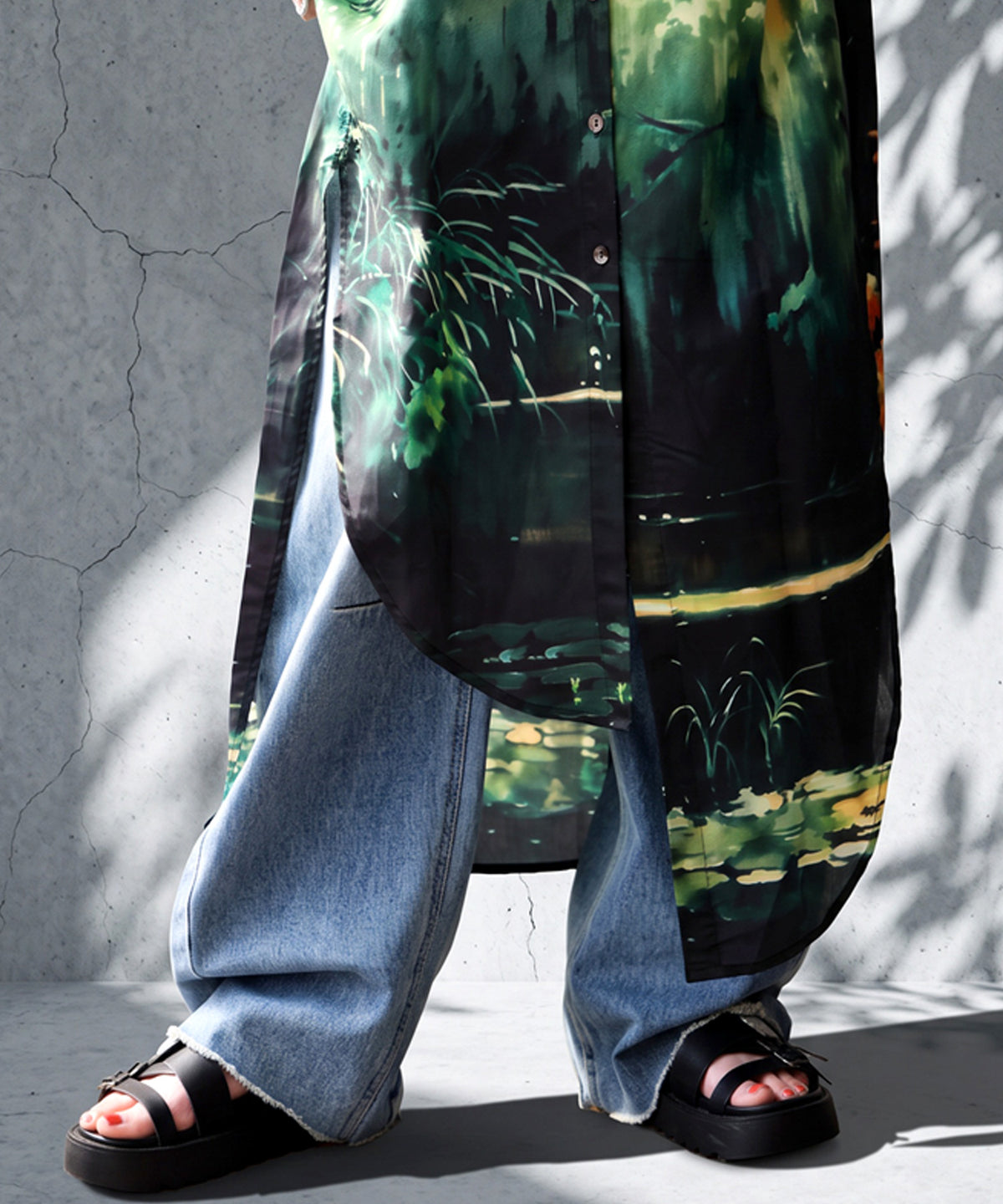 NUUUII Art Print Long Shirt Dress Ladies