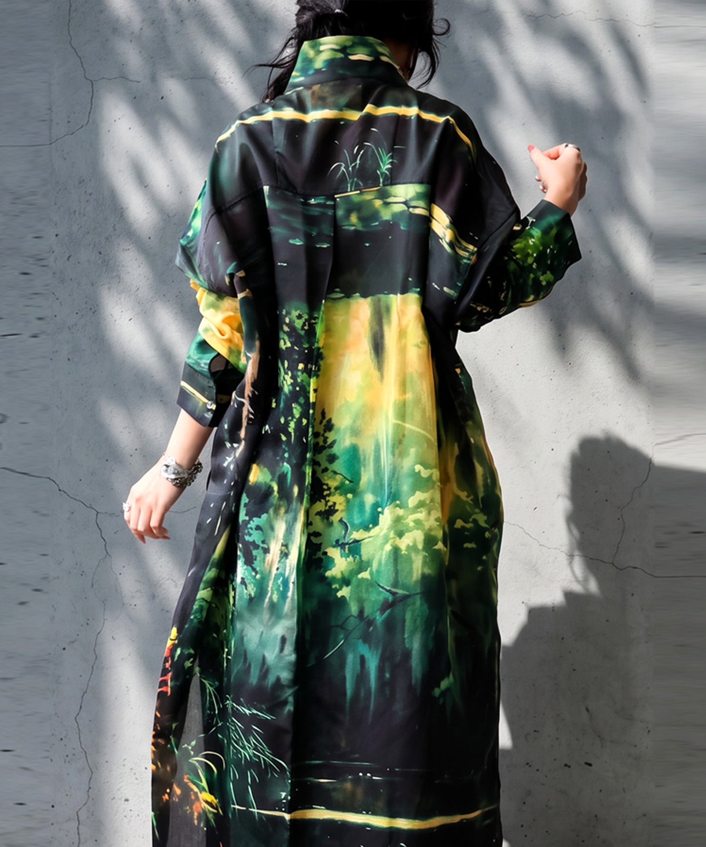 NUUUII Art Print Long Shirt Dress Ladies