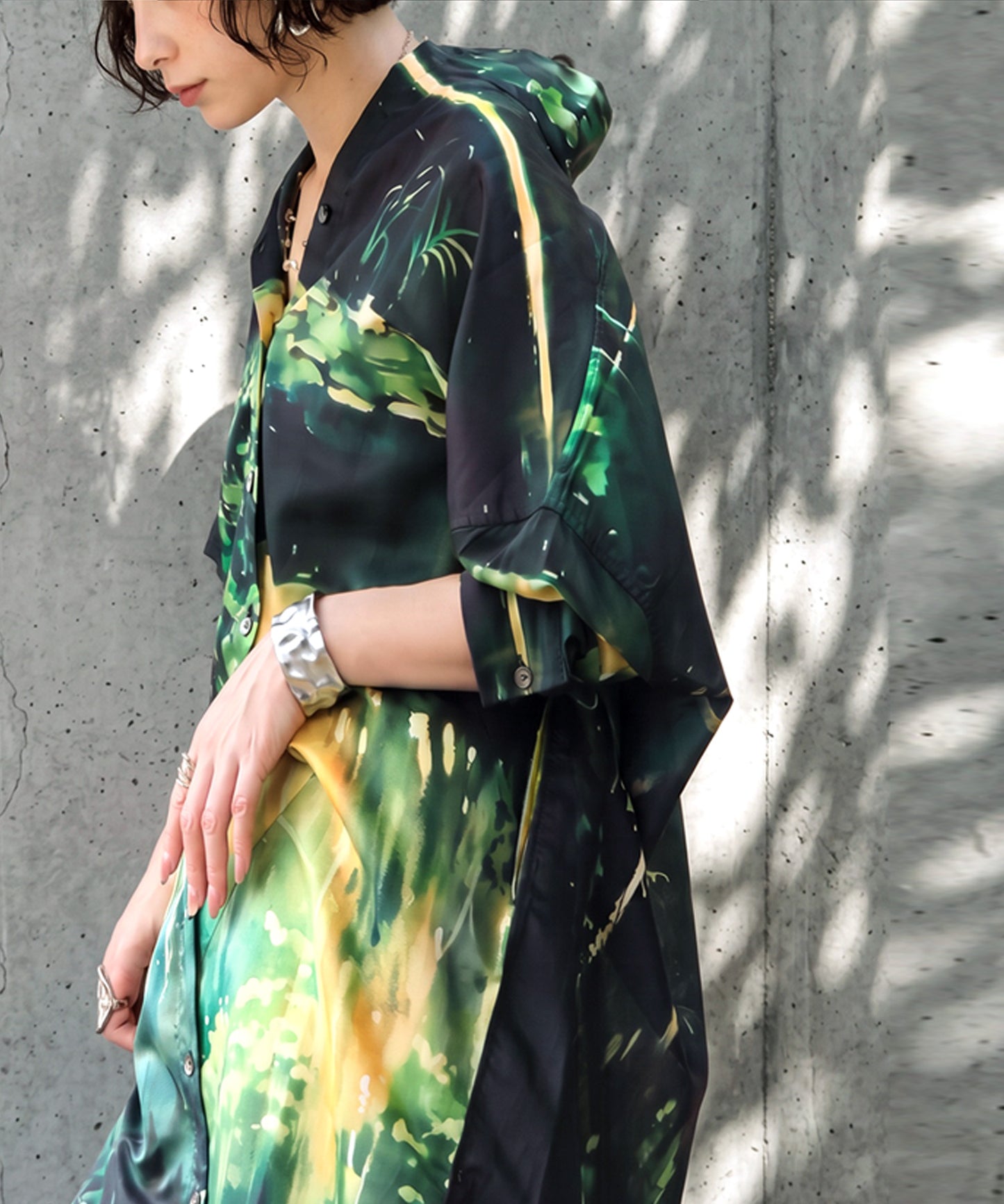 NUUUII Art Print Long Shirt Dress Ladies