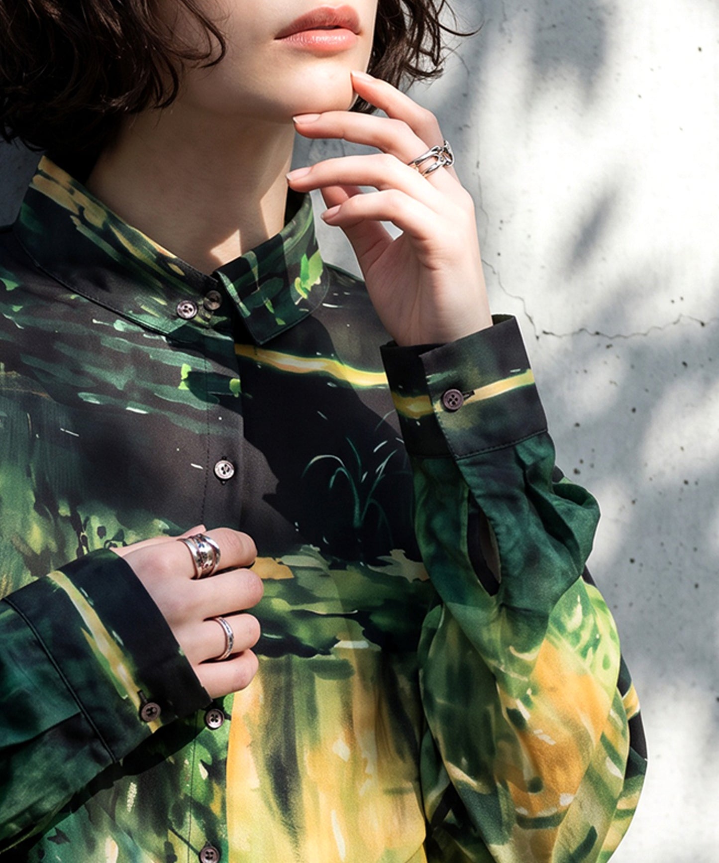 NUUUII Art Print Long Shirt Dress Ladies