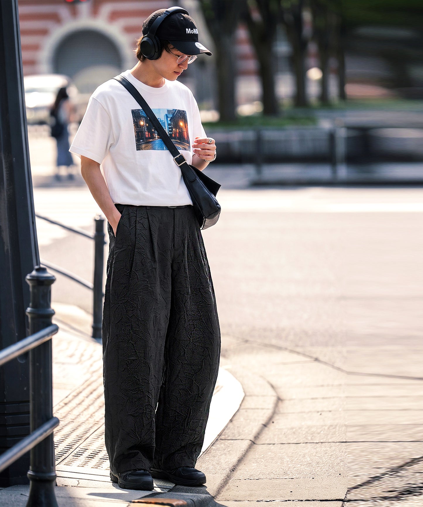 NUUUII Floral Embroidered Wide-Leg Pants With Pleats Men’s