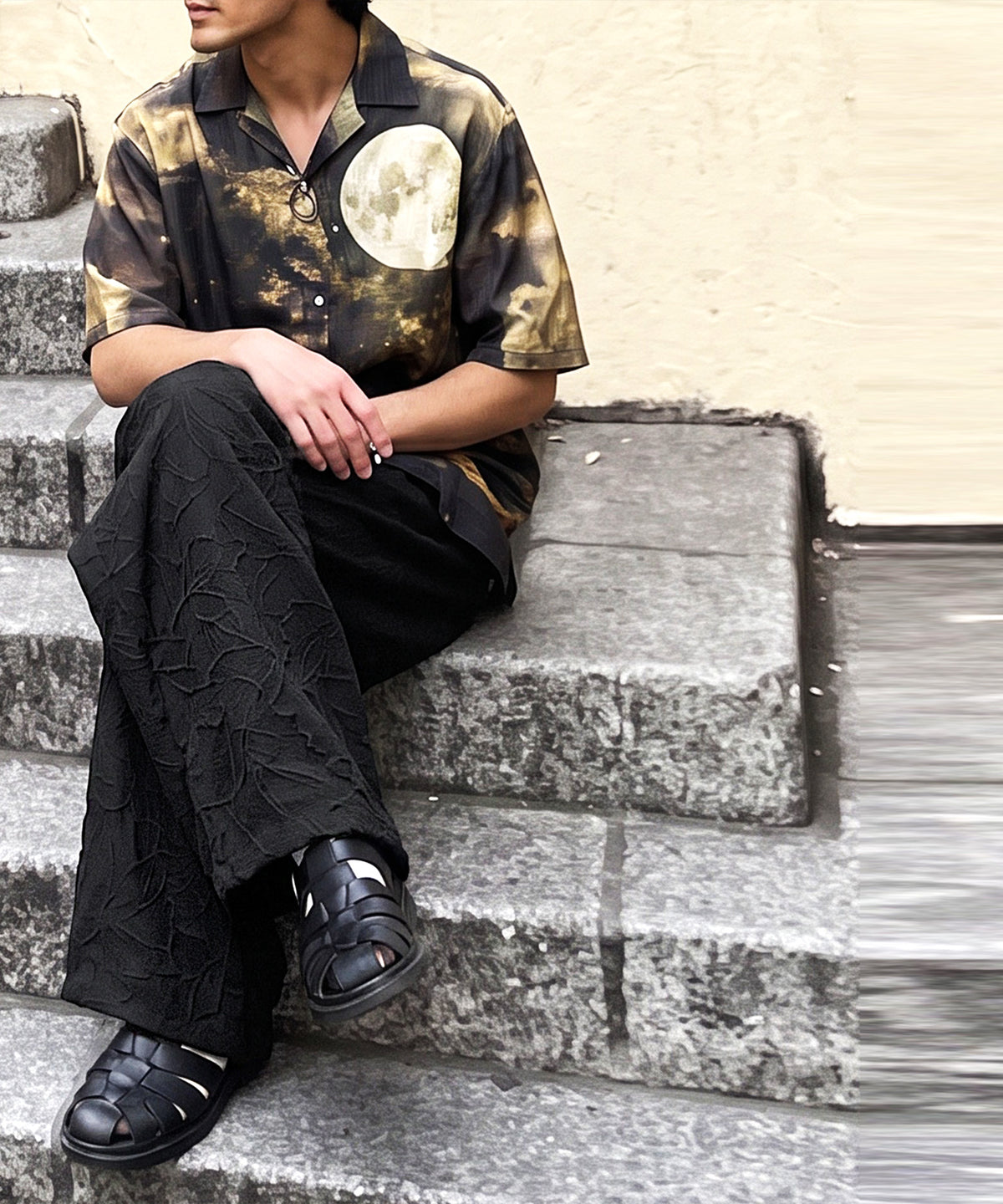 NUUUII Floral Embroidered Wide-Leg Pants With Pleats Men’s
