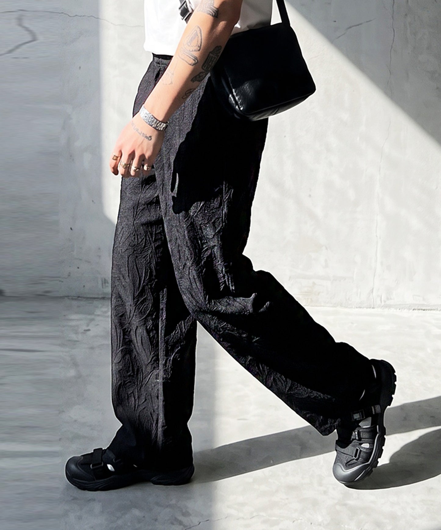 NUUUII Floral Embroidered Wide-Leg Pants With Pleats Men’s