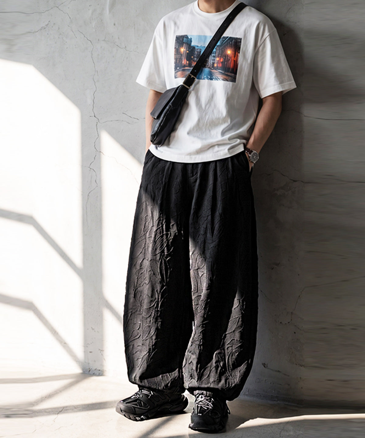 NUUUII Floral Embroidered Wide-Leg Pants With Pleats Men’s