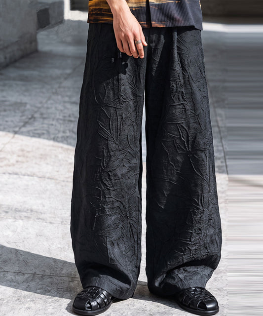 NUUUII Floral Embroidered Wide-Leg Pants With Pleats Men’s