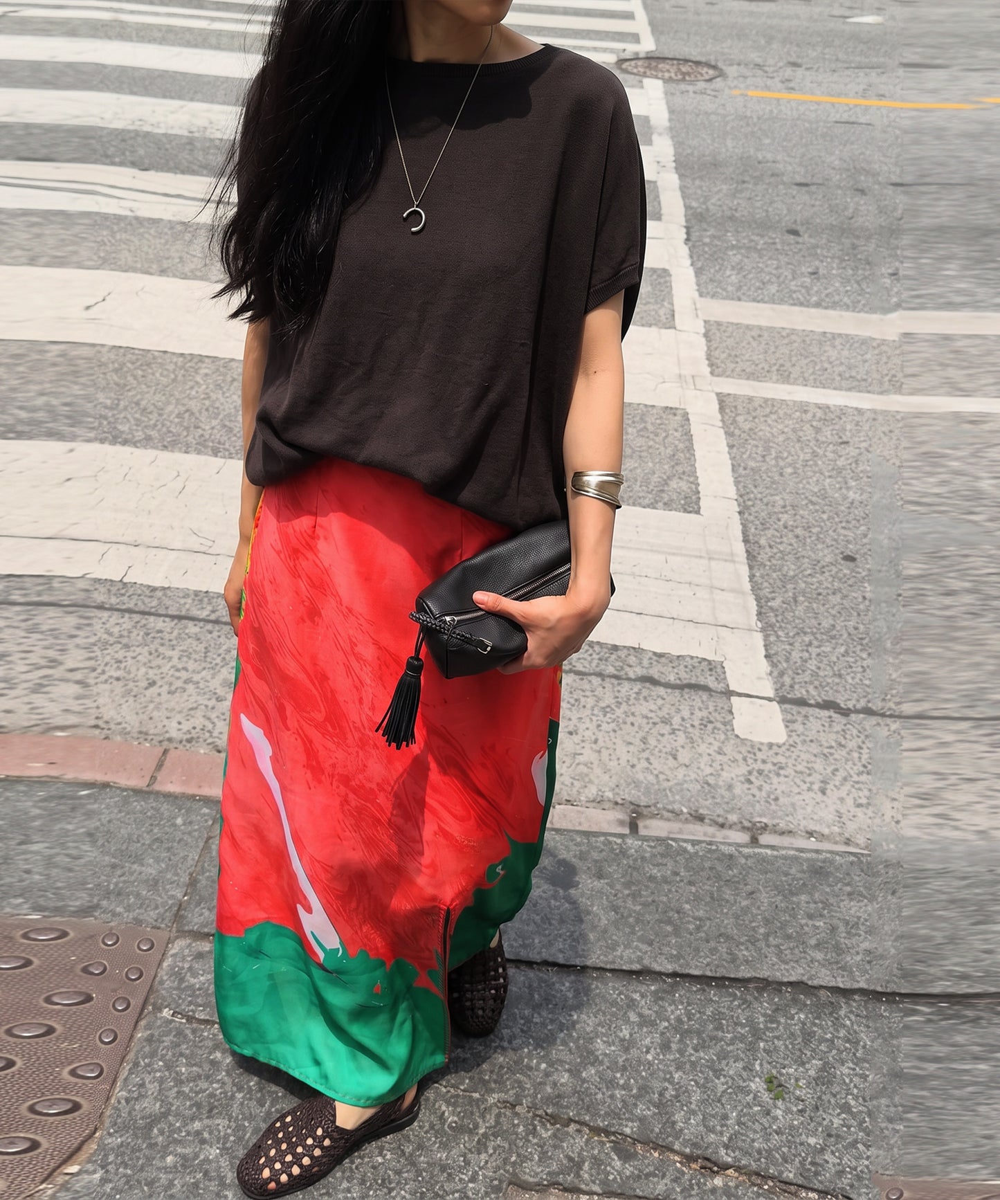 NUUUII I-Line Slit Art Skirt Ladies