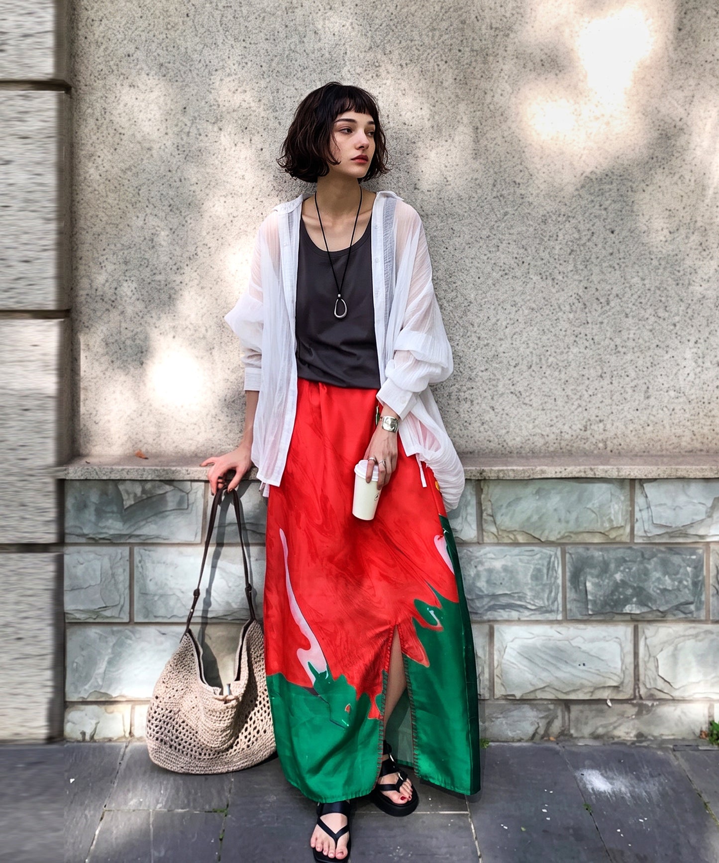 NUUUII I-Line Slit Art Skirt Ladies