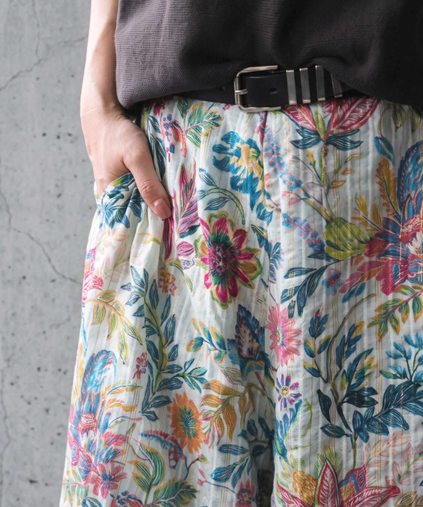 NUUUII 100% Cotton Botanical Floral Wide-Leg Pants Ladies