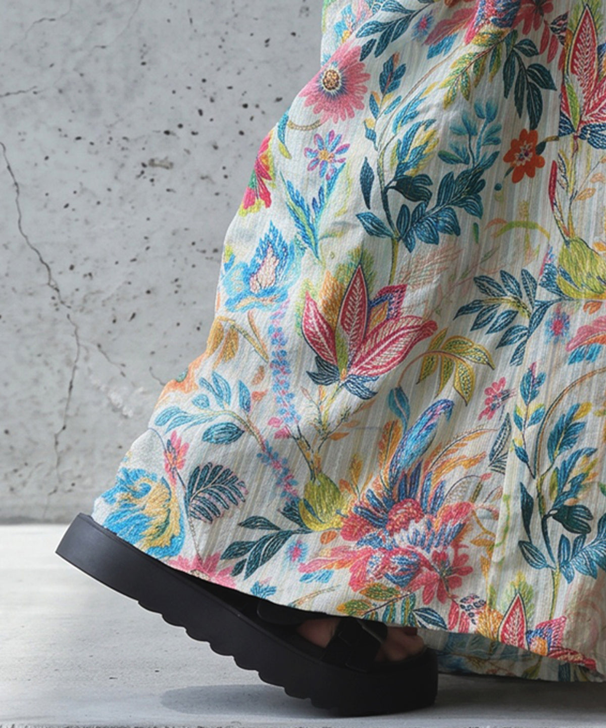 NUUUII 100% Cotton Botanical Floral Wide-Leg Pants Ladies