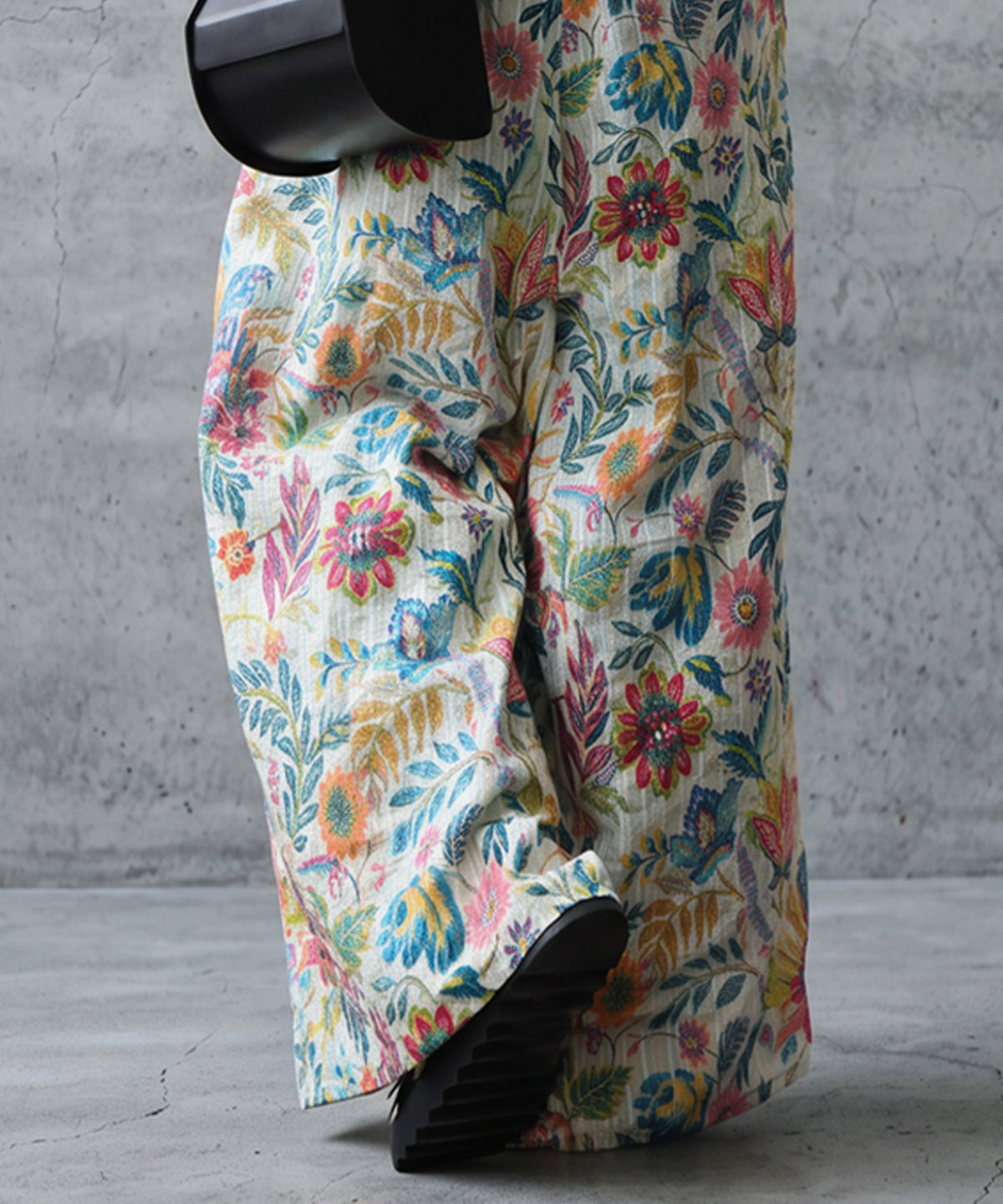NUUUII 100% Cotton Botanical Floral Wide-Leg Pants Ladies