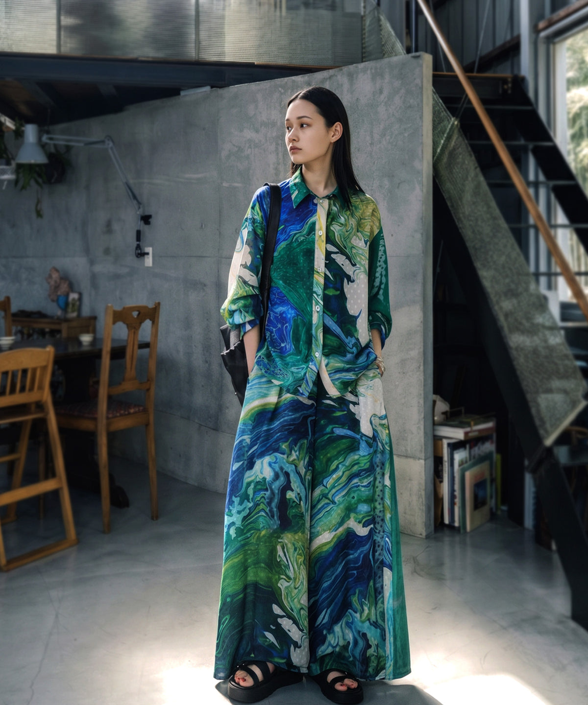 NUUUII Art Print Sheer Blouse Ladies