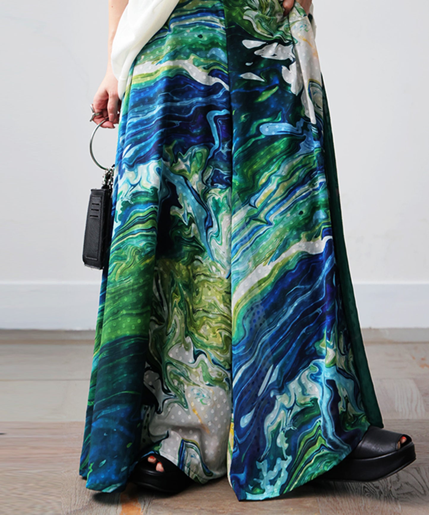 NUUUII Marble Print Art Print Wide Pants Ladies