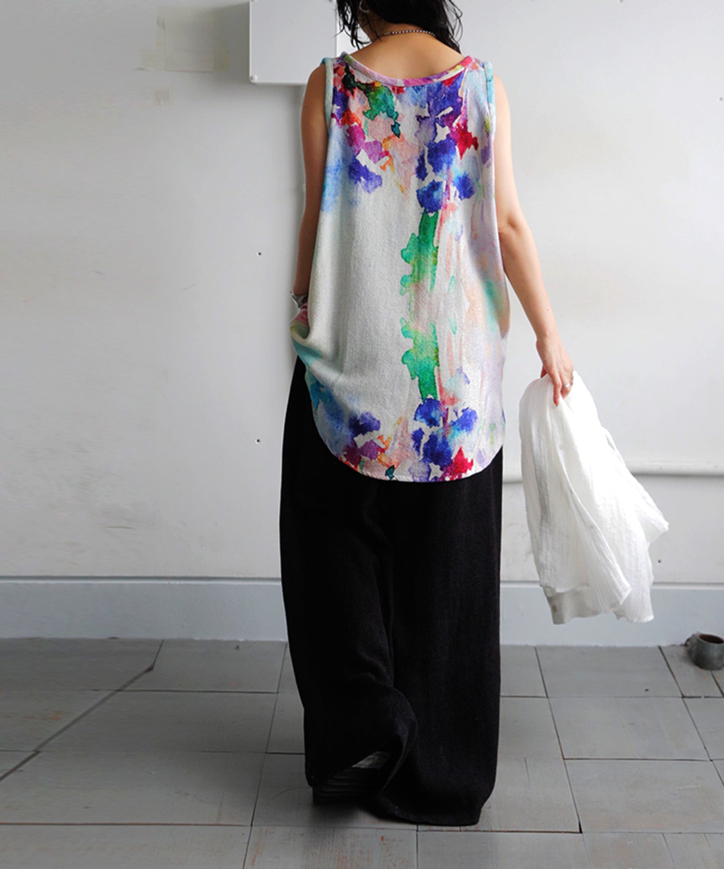 NUUUII Floral Watercolor Print Layered Tank Top Ladies