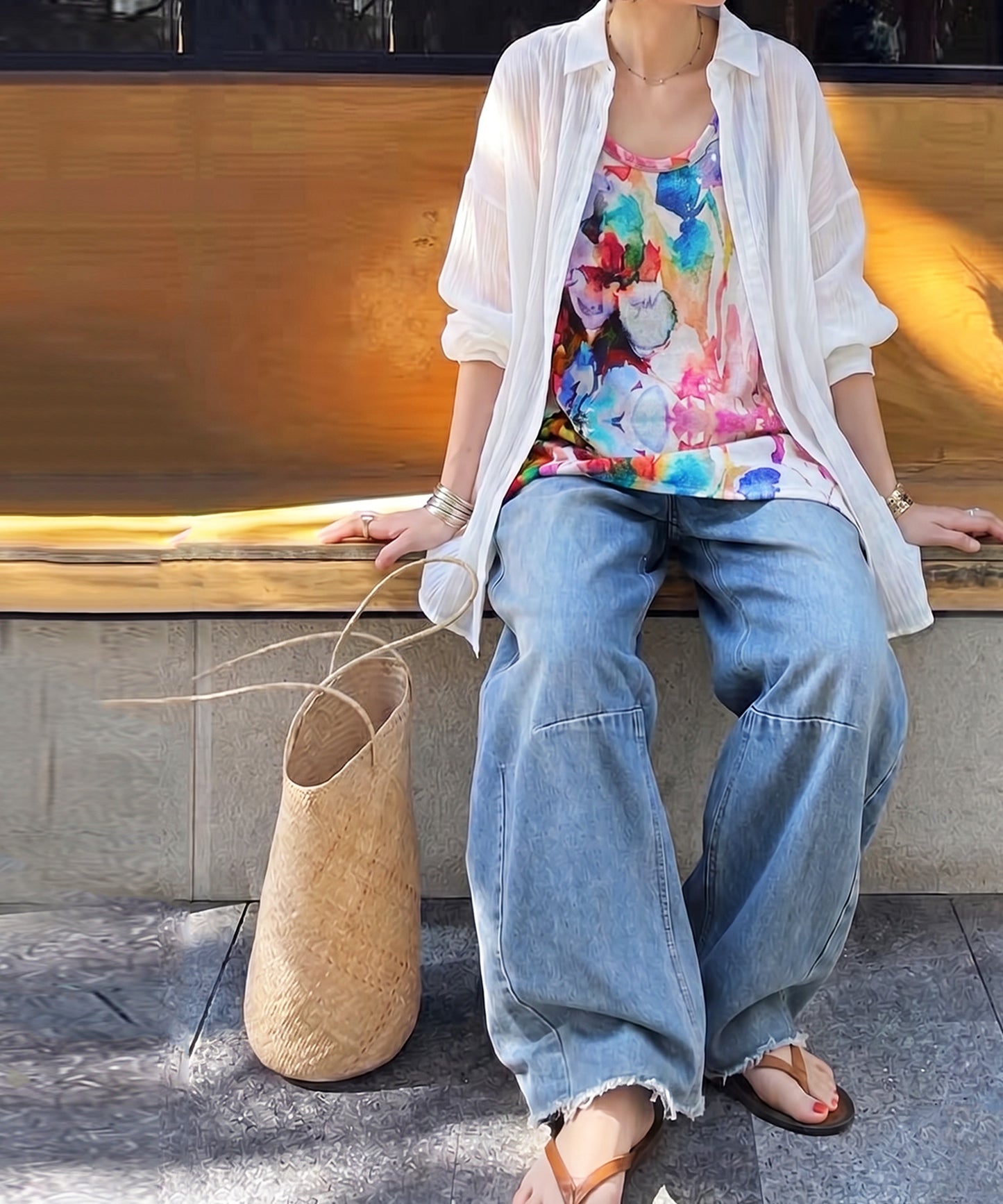 NUUUII Floral Watercolor Print Layered Tank Top Ladies