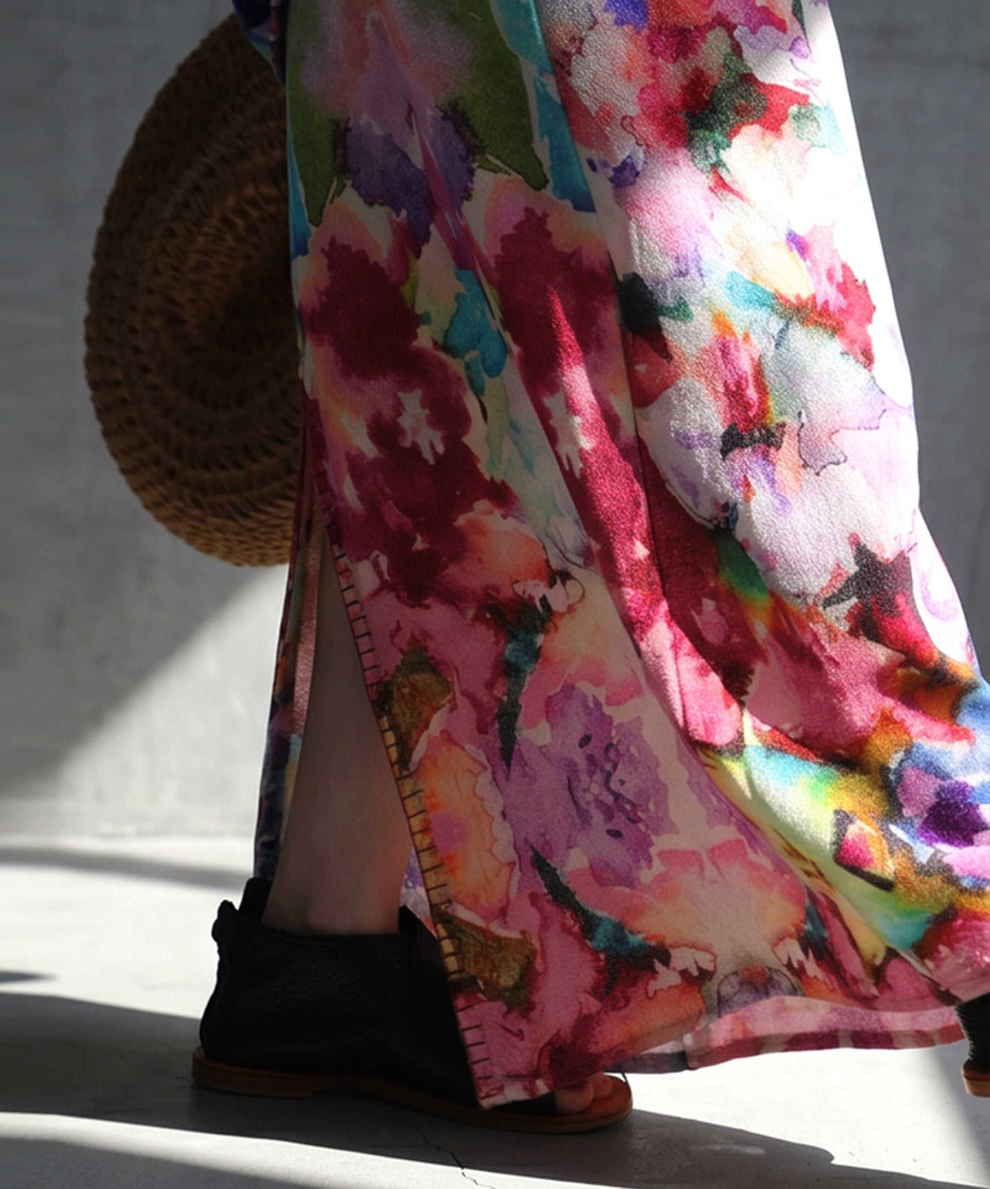 NUUUII Floral Watercolor Print All-Over Print Cotton Blend Skirt Ladies