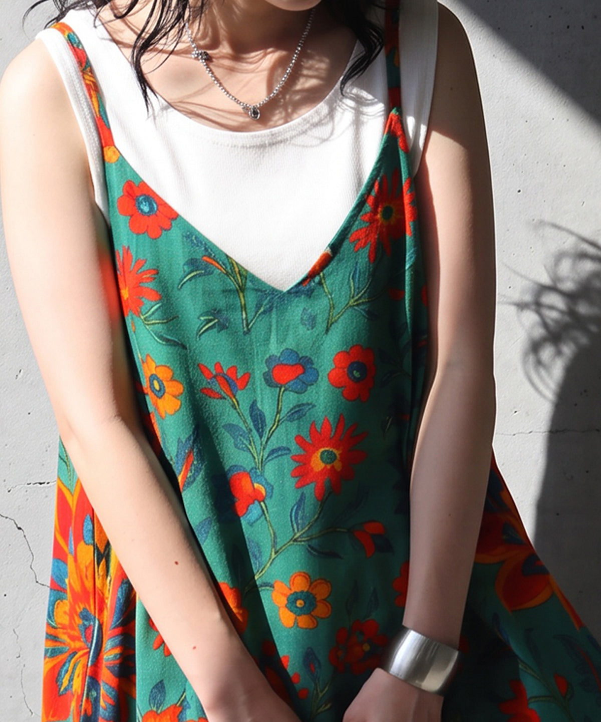 NUUUII Linen Blend Floral A-Line Camisole Dress Ladies