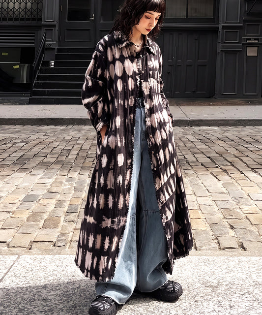 NUUUII Fringe Tie-Dye Shirt Dress Ladies