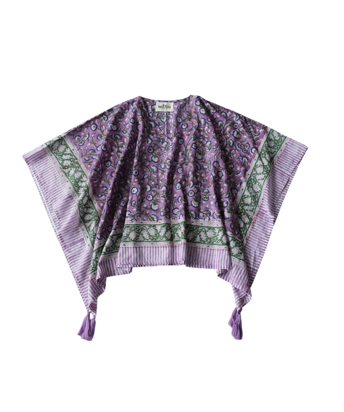 NUUUII All-Over Print, 100% Cotton, Paisley Pattern Poncho Blouse Ladies