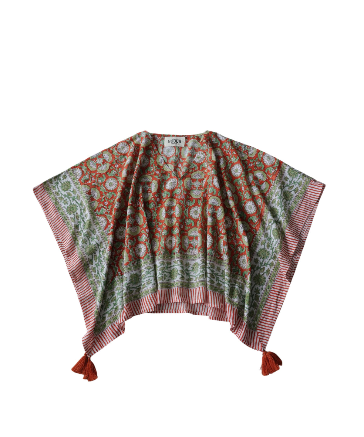 NUUUII All-Over Print, 100% Cotton, Paisley Pattern Poncho Blouse Ladies